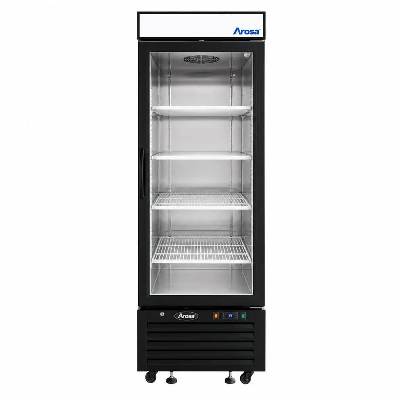 Atosa USA Black Cabinet One (1) Glass Door Merchandiser Cooler 24-1/5"W x 24"D x 63-1/5"H