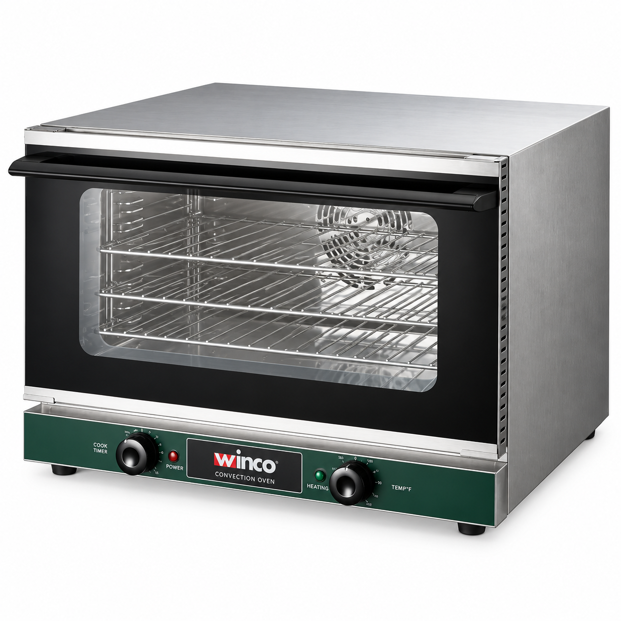 Winco Half-Size Countertop Convection Oven, 1.5 Cubic Feet, 120V, 1600W