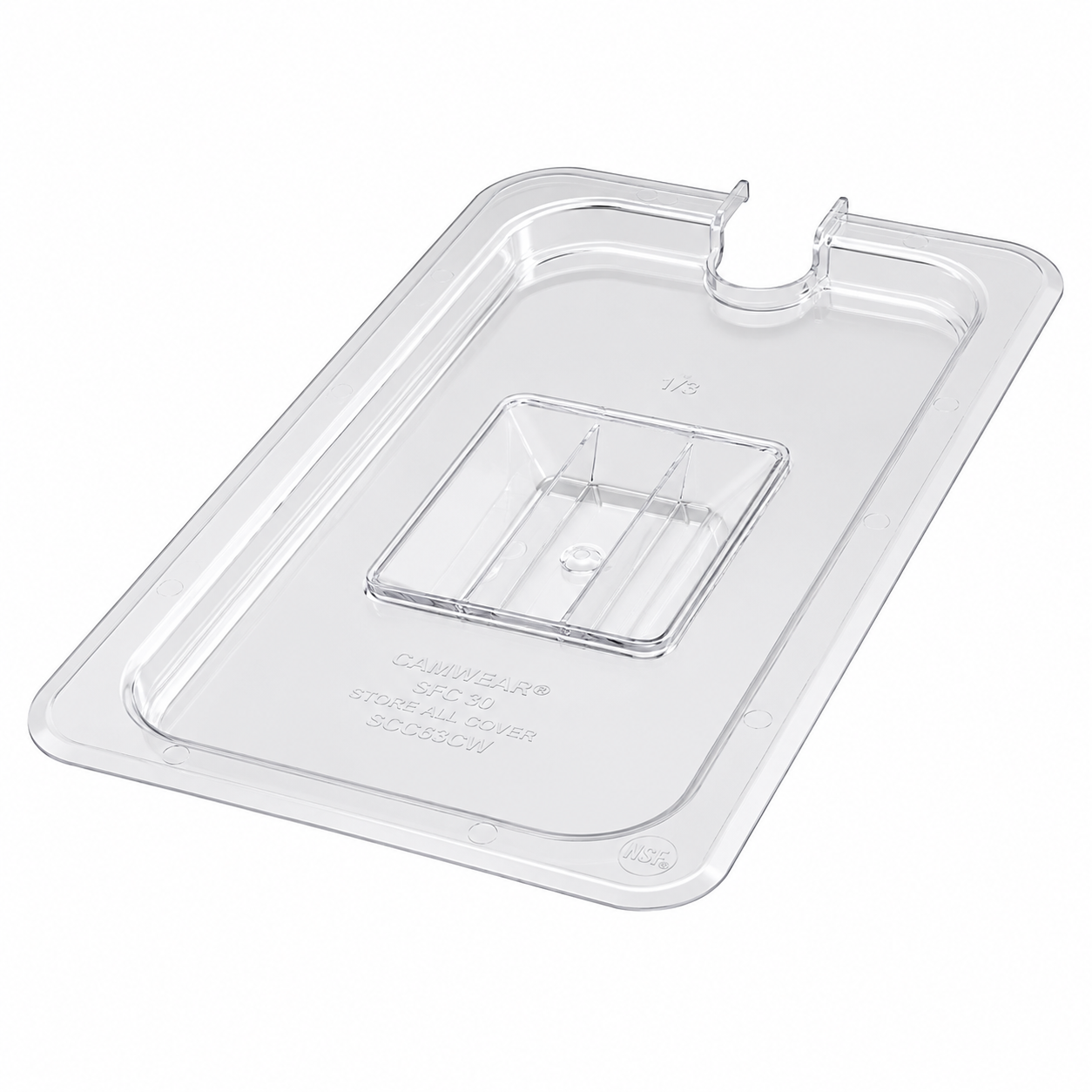 Winco SP7300C - Polycarbonate Food Pan Cover, Slotted - Third (1/3)