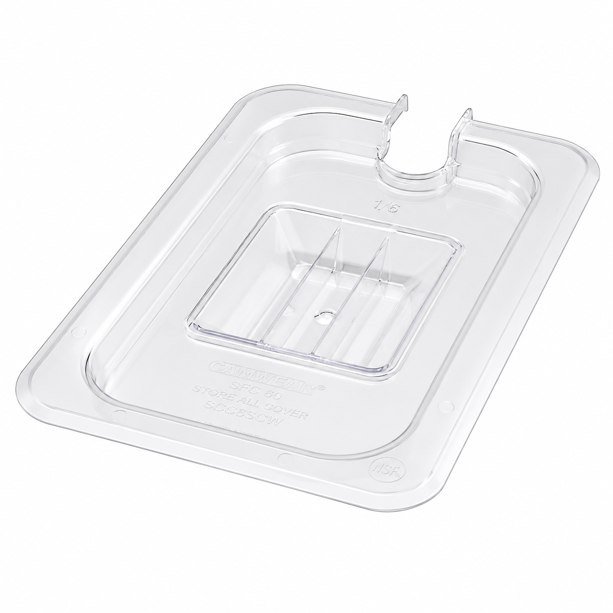 Winco SP7400C - Polycarbonate Food Pan Cover, Slotted - Quarter (1/4)