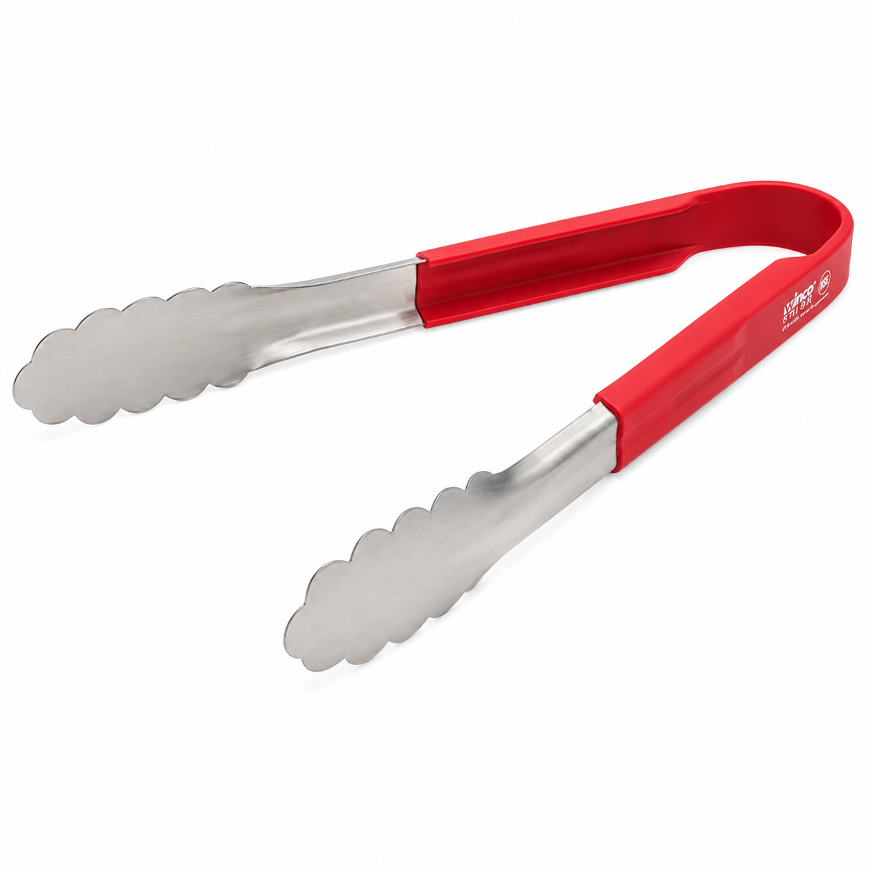 Winco - Prime Stainless Steel Utility Tongs with Red Silicone Handle