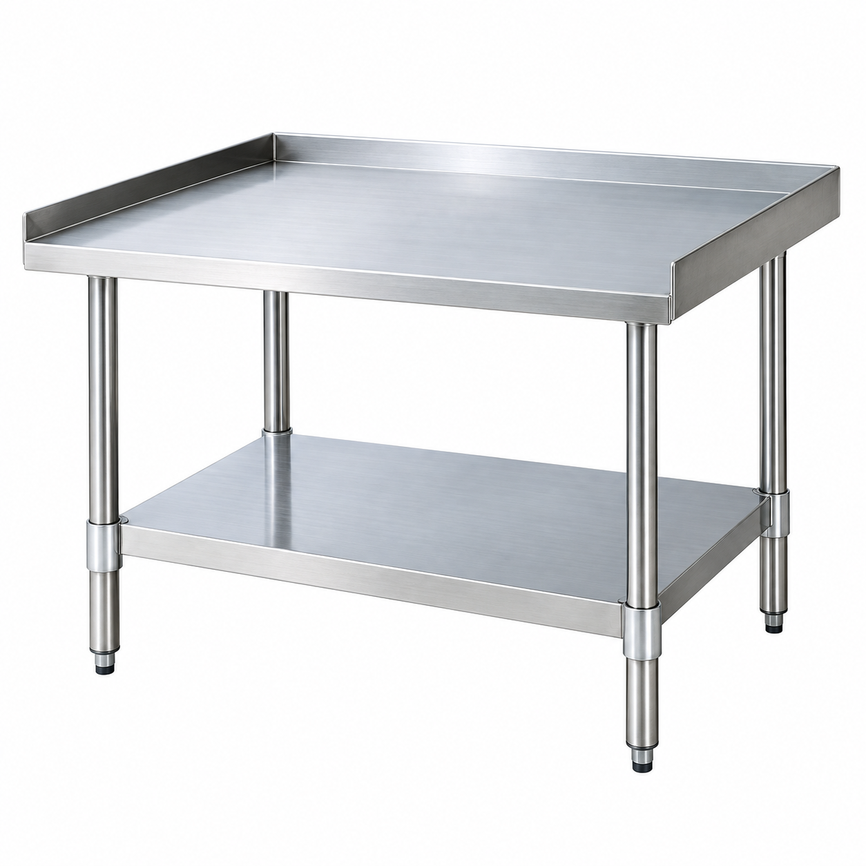 MAXTEEL Equipment Stand, 48"L x 28"D x 24"H, 201 s/s 18GA, Galvanized legs and under shelf, 200 Series