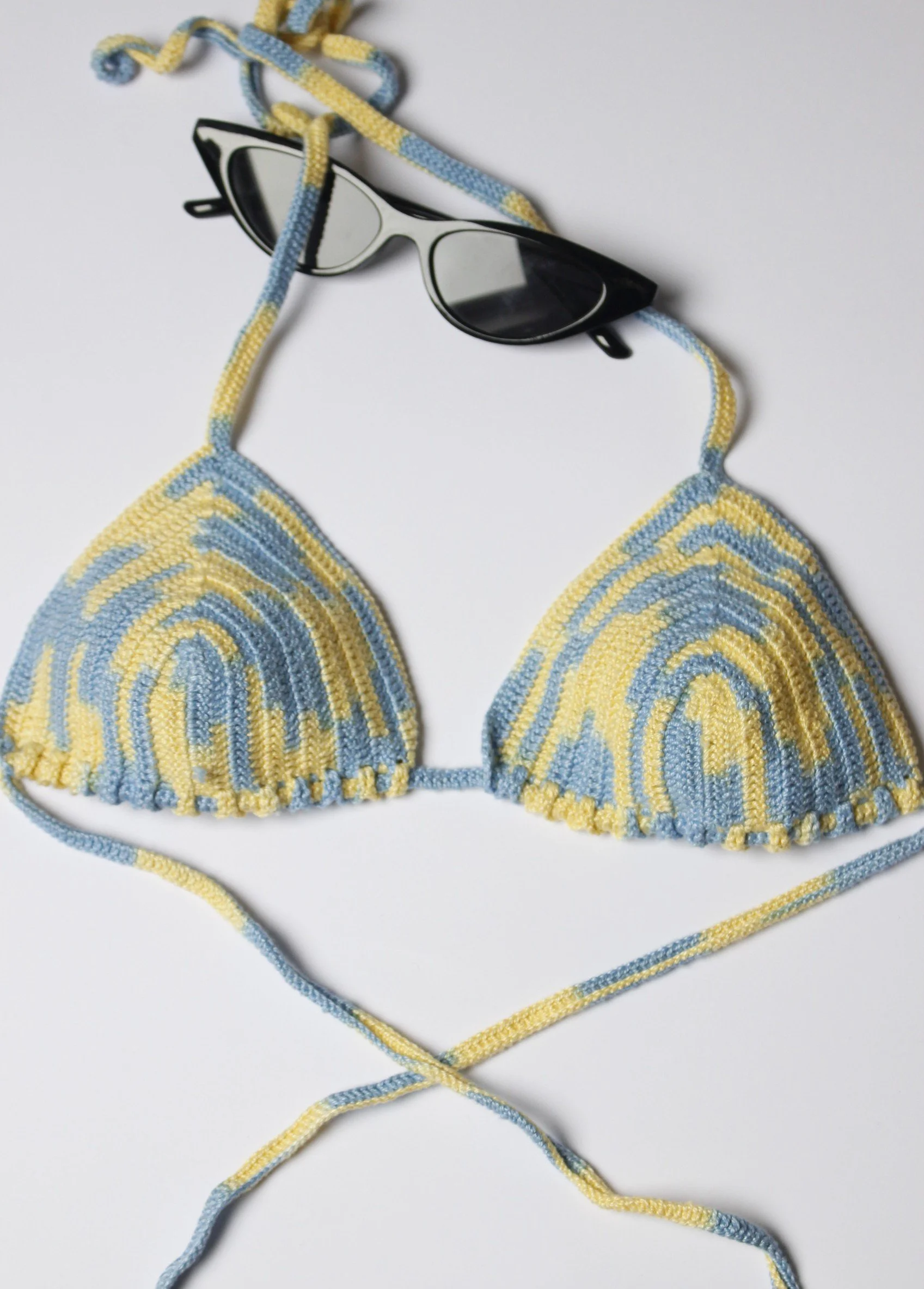Haut bikini crochet azure
