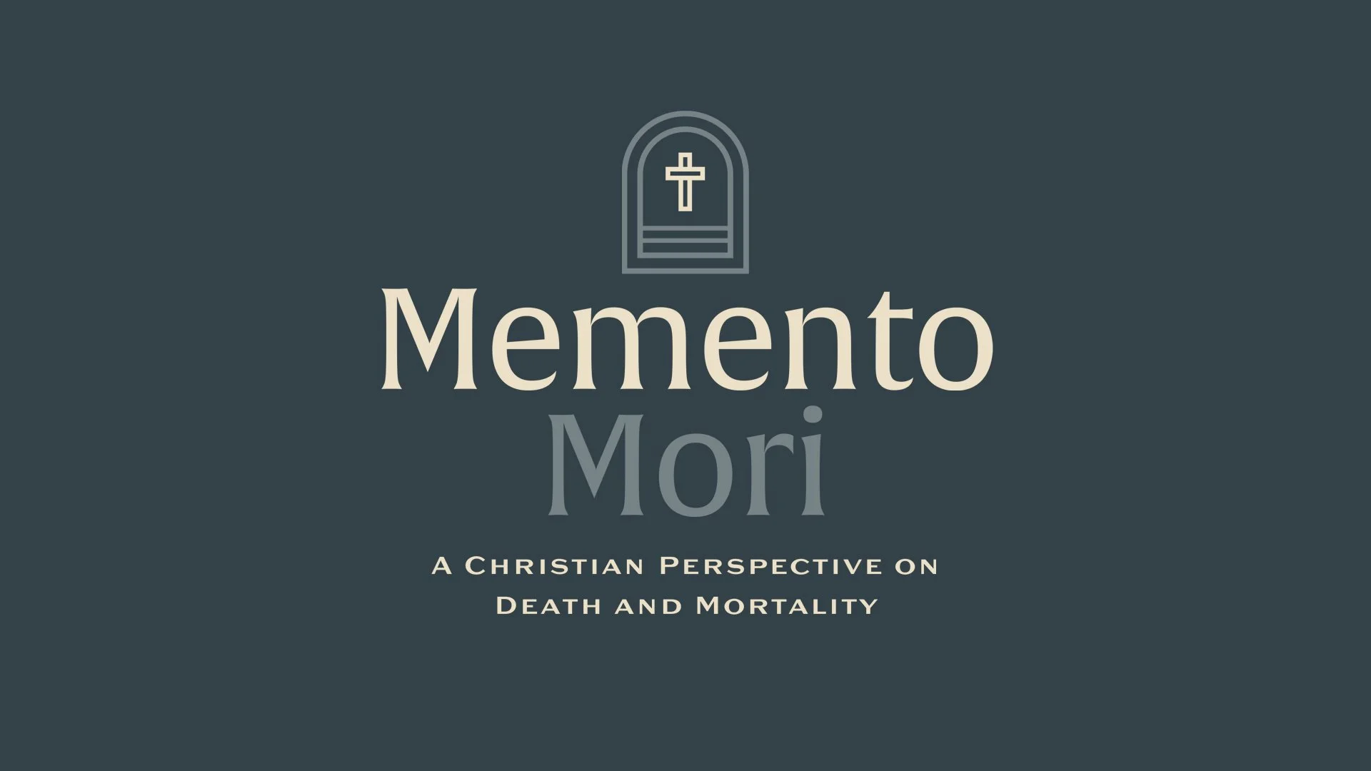 A Christian Perspective on Death and Mortality series graphic with cross and tombstone icon