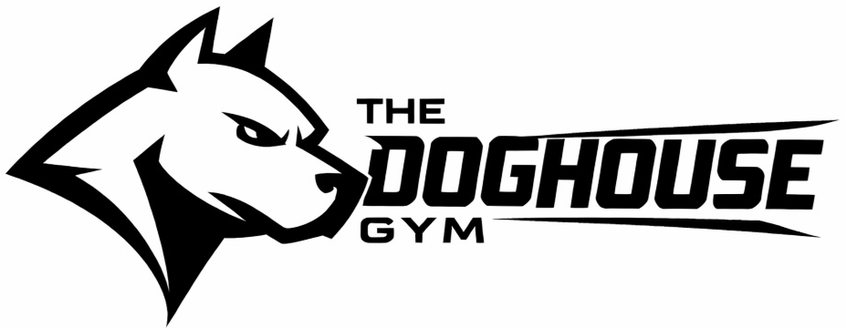 Logo of The Doghouse Gym featuring a stylized dog head and bold text.