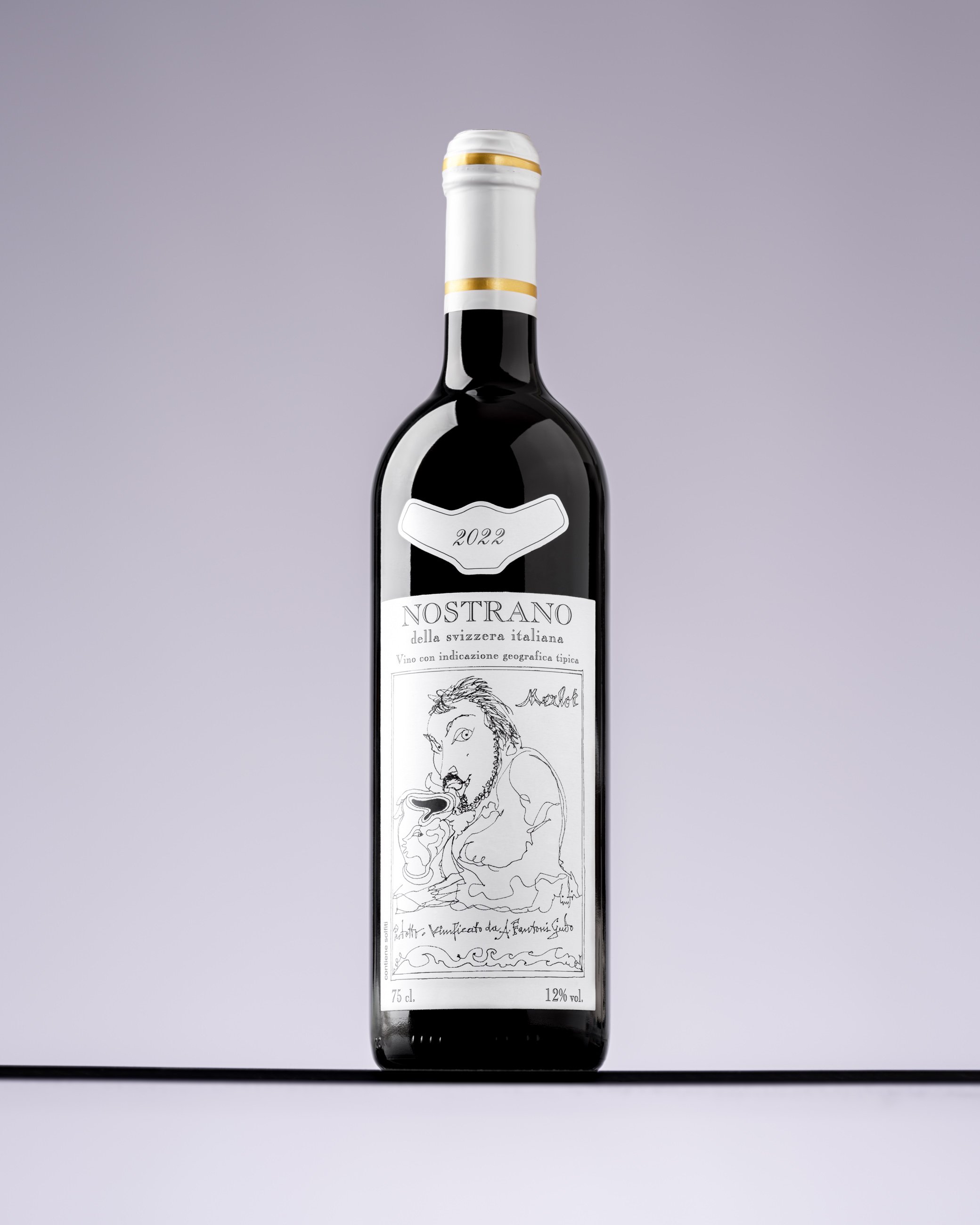 Wine bottle product photography with neutral background and clean studio lighting