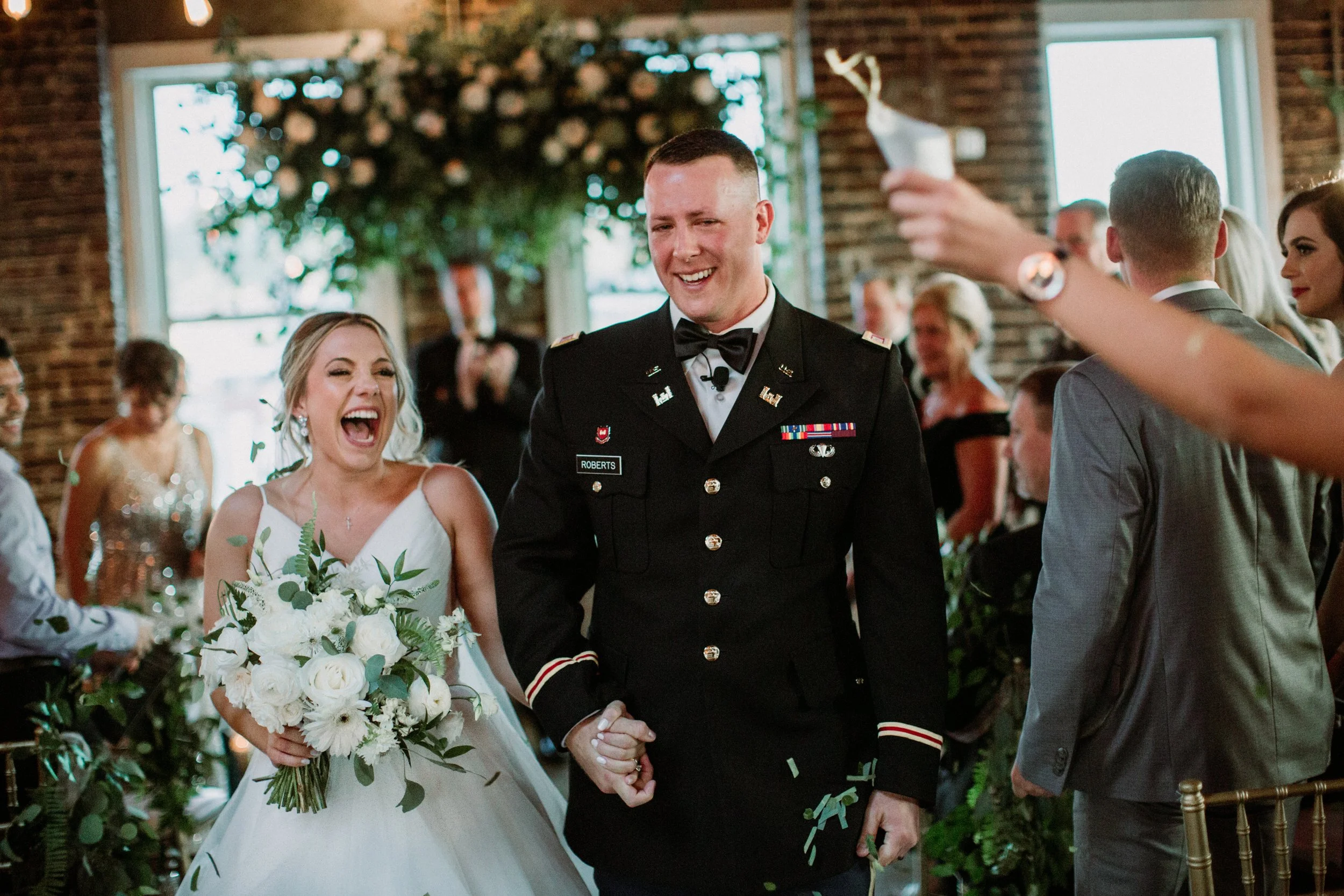 Moment captured by Indigo West. Flowers arranged by Laurel & Sage.