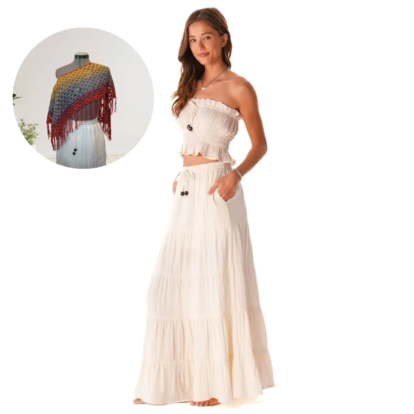 Estas faldas de algod&oacute;n son perfectas para combinarlas con tus tops en crochet. 

Para darle ese look playero o boho chic visita 
elimariecrafty.com

&iexcl;Una chuler&iacute;a en pote!
.
..
...
#EliMarieCrafty #cottonmaxiskirt