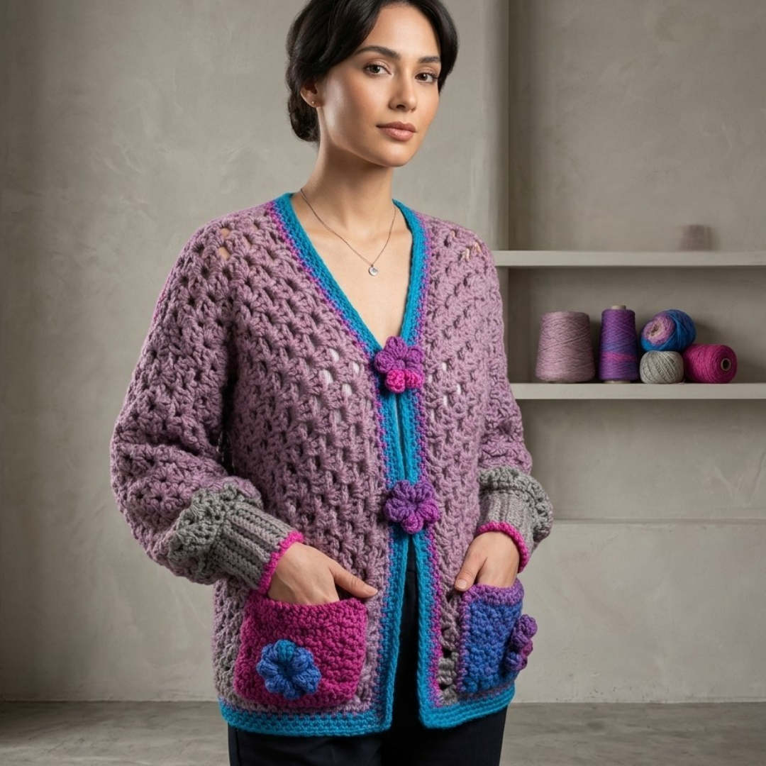 The Meadow Blossom Hexagon Cardigan