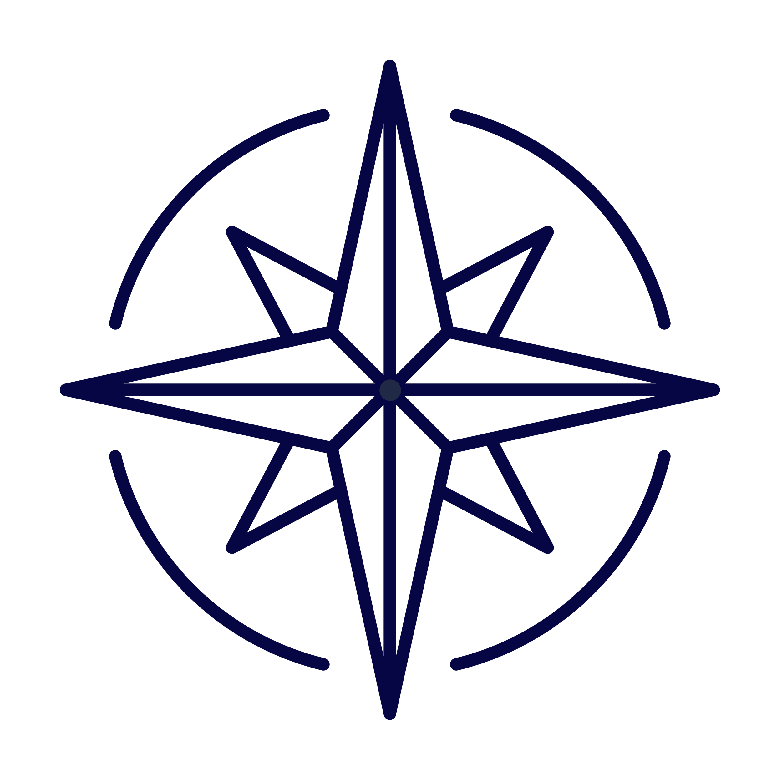 A neon blue compass rose design with cardinal directions on a black background.