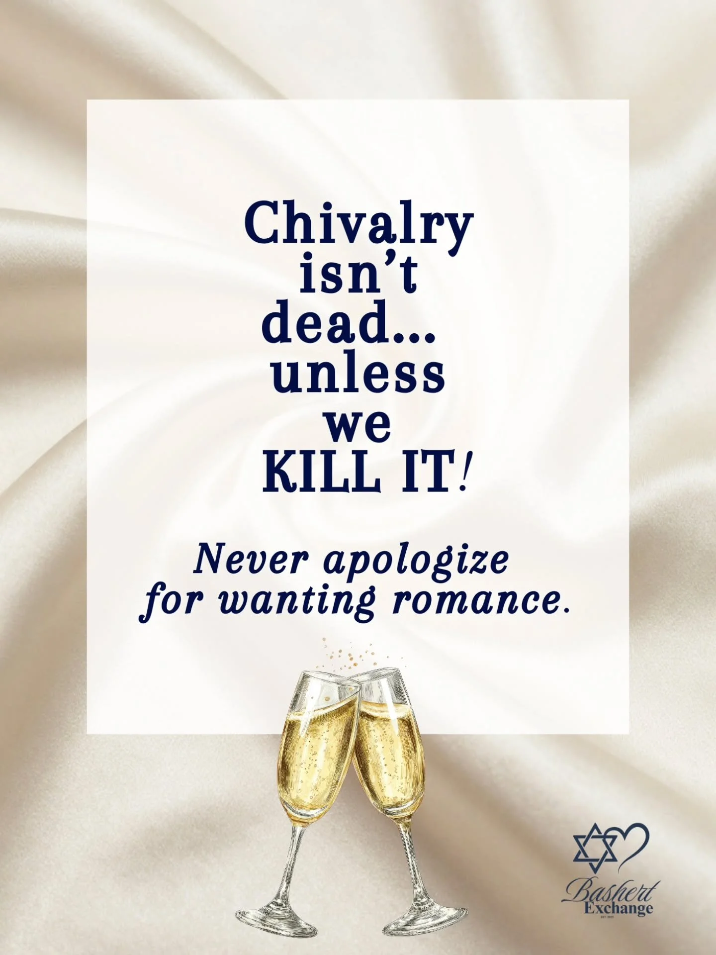 I still believe in chivalry.

Open the door. Make the reservation. Plan the date. Put your phone away. Show someone you&rsquo;re interested.

And ladies, appreciation goes both ways.

Romance isn&rsquo;t outdated. Effort isn&rsquo;t desperate. And wa