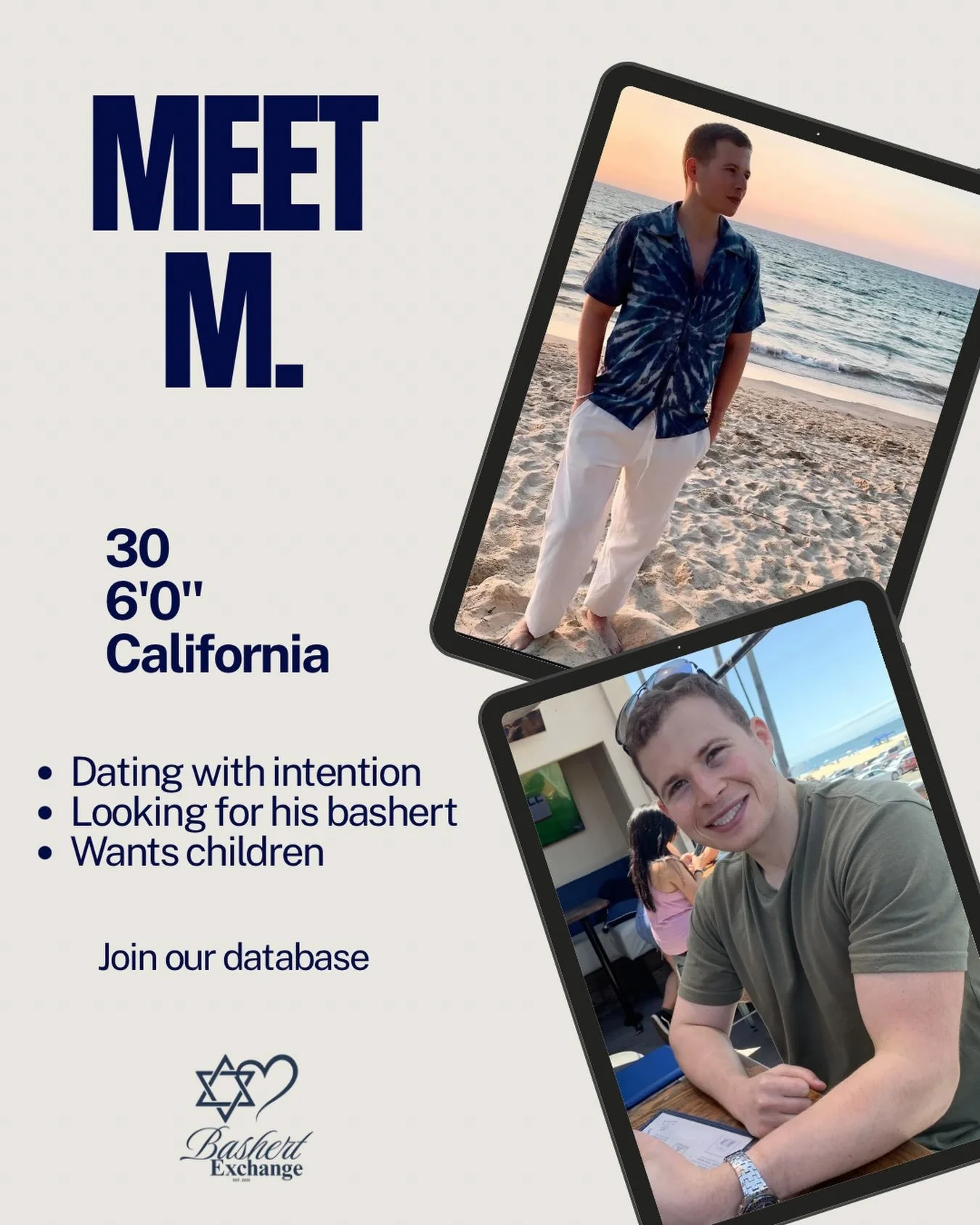 Based in Orange County, M. is a real estate paralegal at a prestigious law firm in Downtown Los Angeles.

He&rsquo;s warm, intelligent, emotionally grounded, and genuinely one of the good guys. A true mensch with a huge heart, he&rsquo;s the kind of 