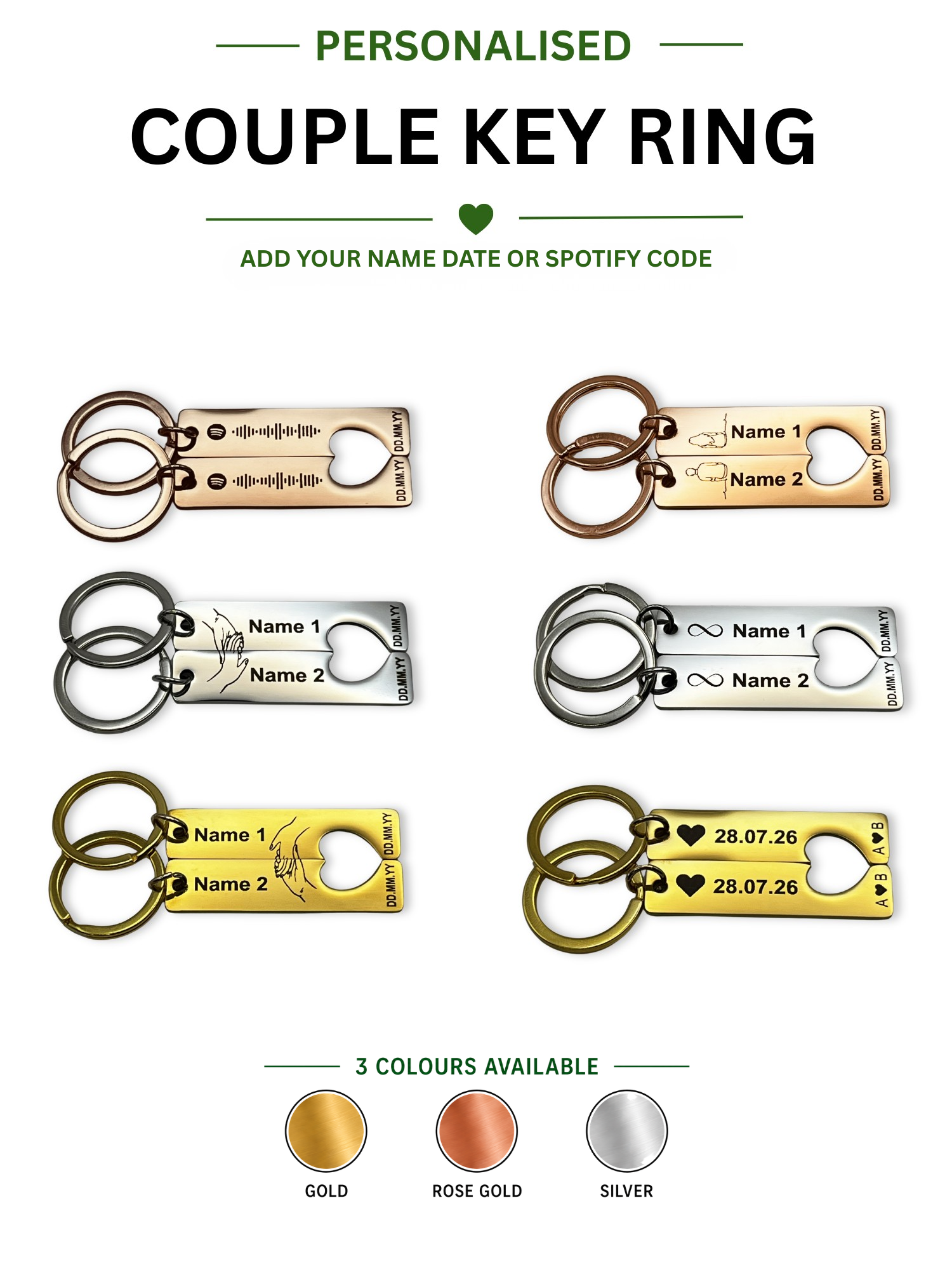 Personalised Couple Keyring Set
