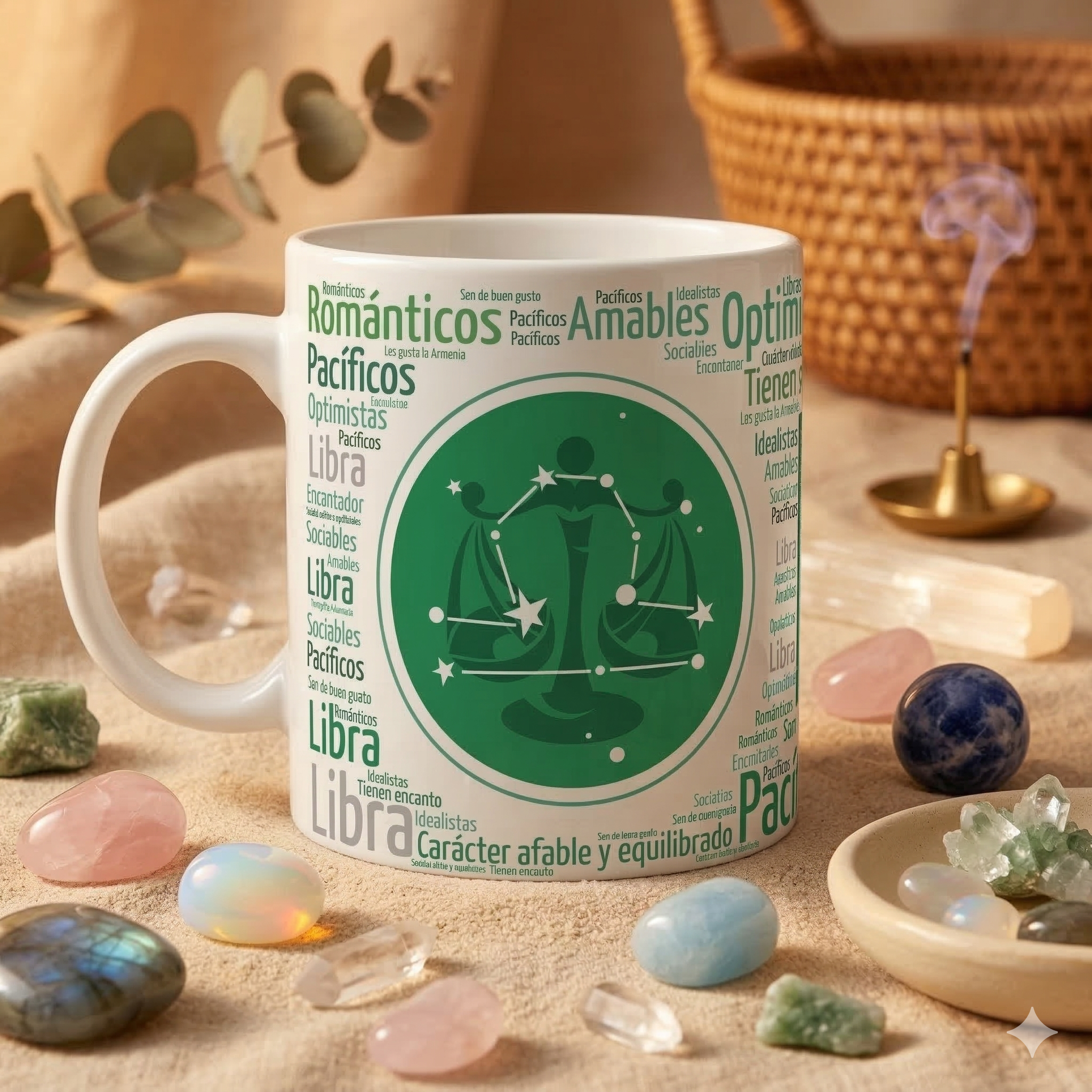 Taza Libra | Colección Zodiaco Aura | Taza 11oz (Blanca, Mágica y Esmerilada)
