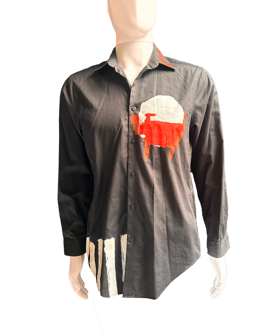 Red/White on Black Button down