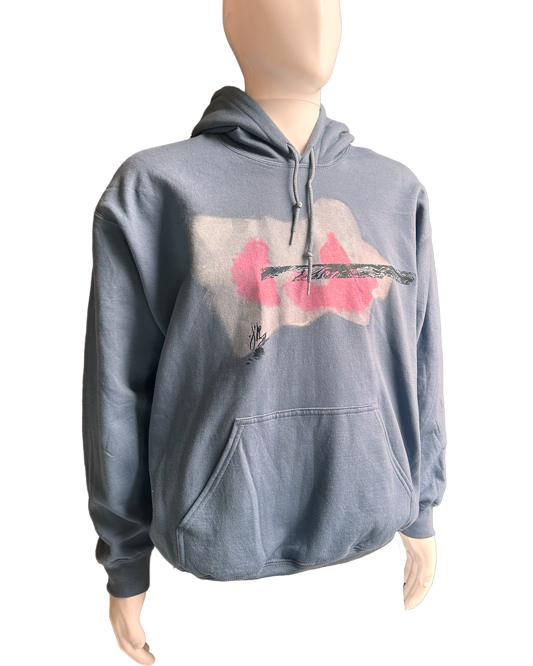 Pink/White on Blue Sweatshirt