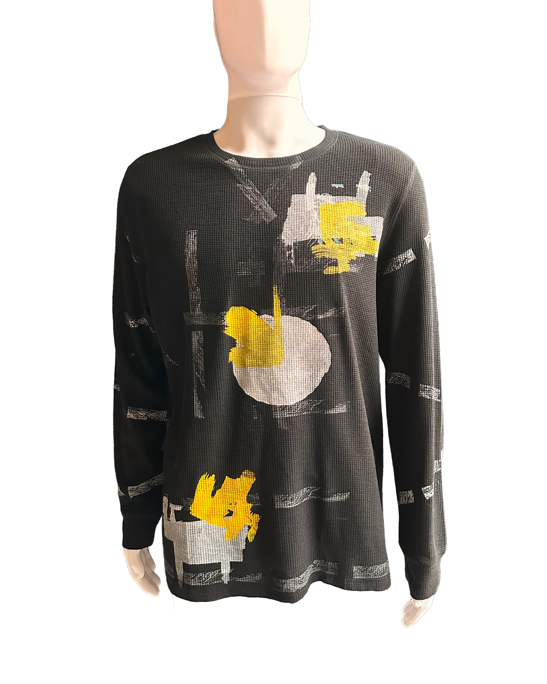 Yellow/White on Black Long sleeve