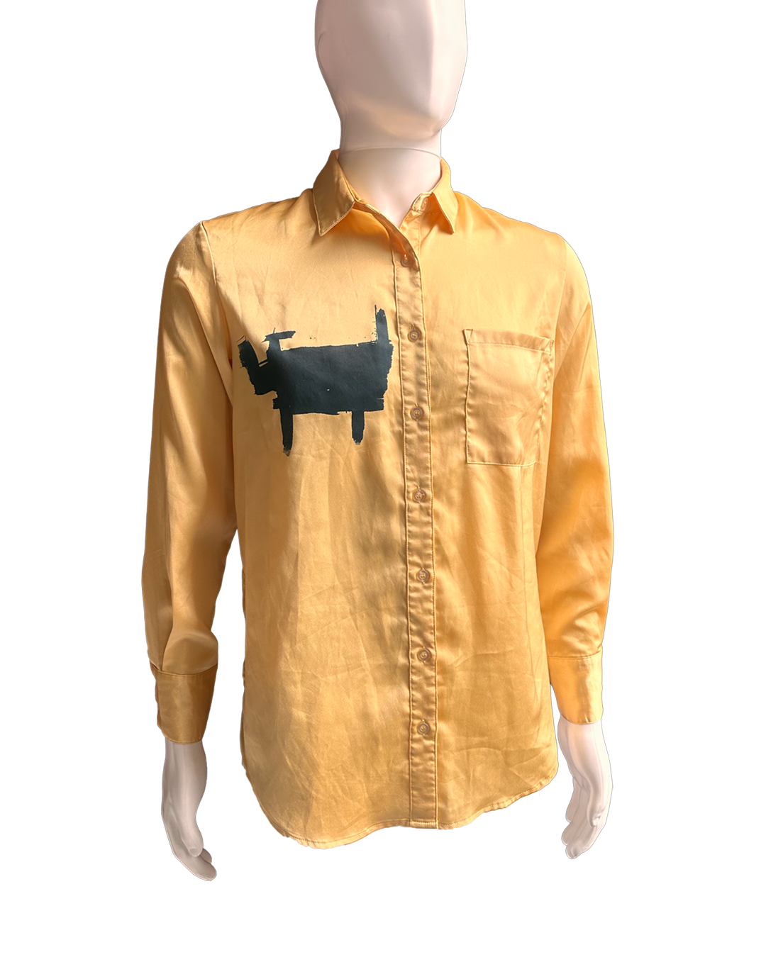 Navy on Silk Button down