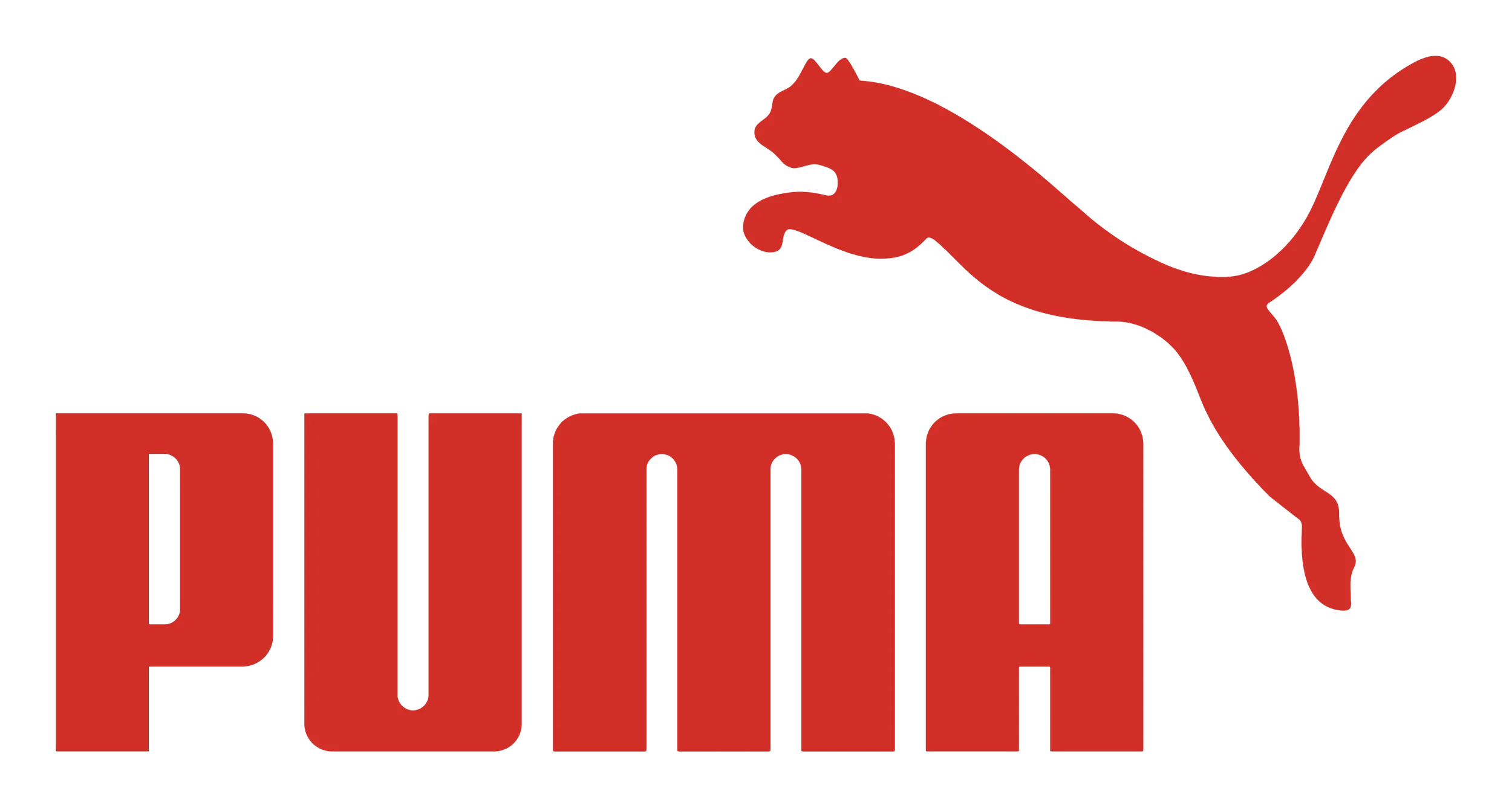 The Puma logo with a red puma silhouette leaping over the bold, red word 'PUMA' on a black background.