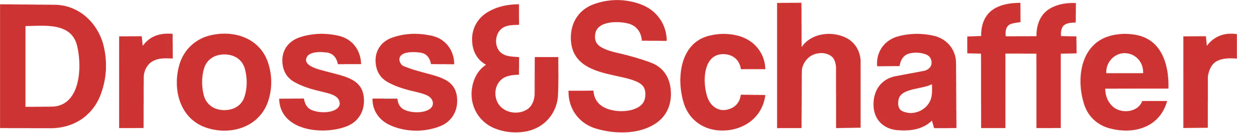 Close-up of a red logo with the text 'DrossChelfer' in a bold, stylized font.