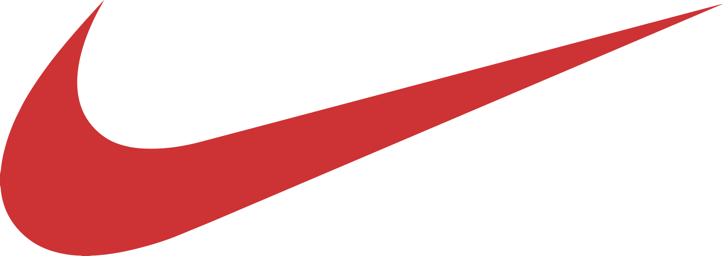 Close-up of the Nike logo, a red Swoosh symbol on a black background.