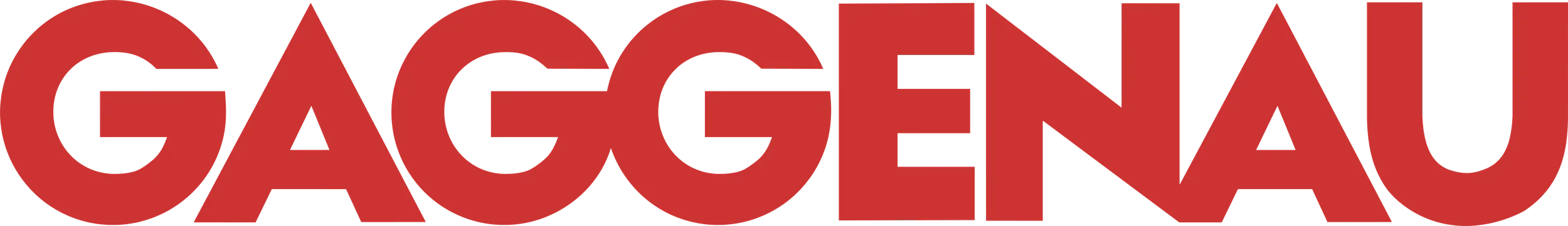 Close-up of the word 'GAGGENAU' in large red capital letters.