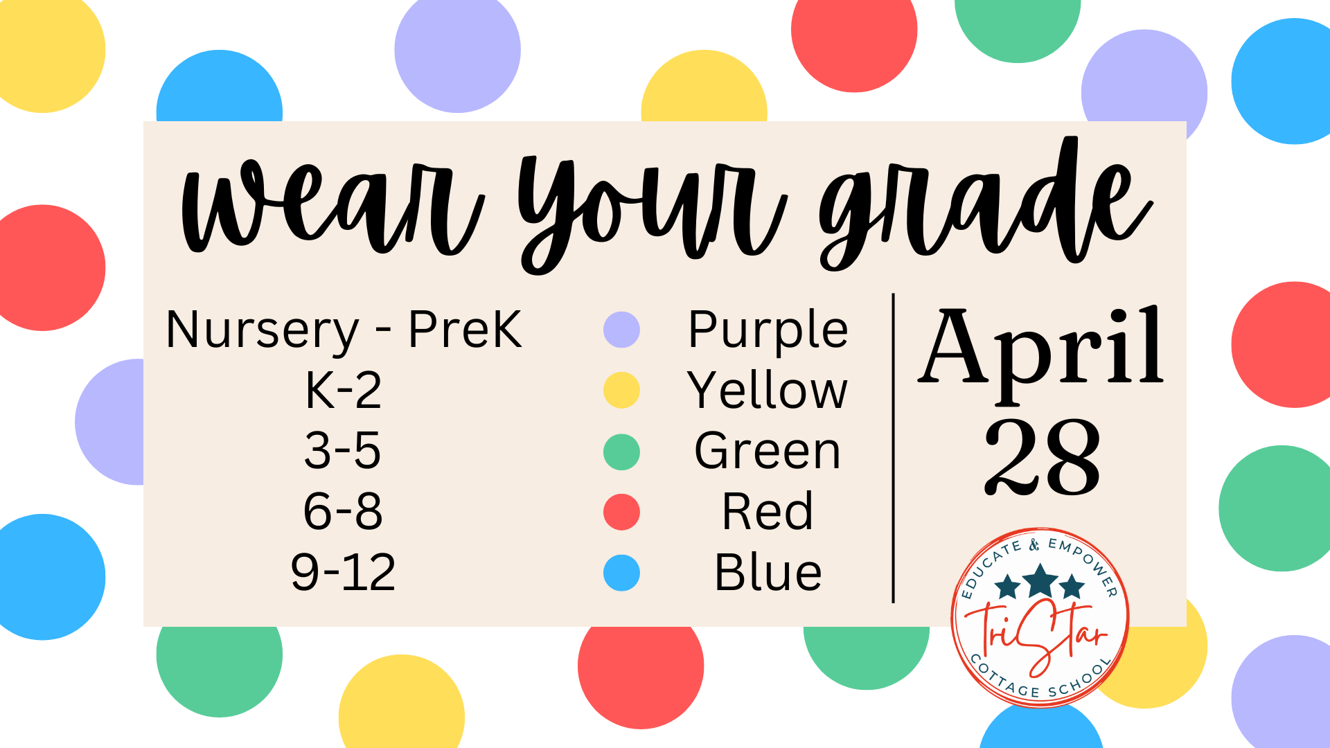 Co-Op Spirit Day (Wear Your Grade Color)