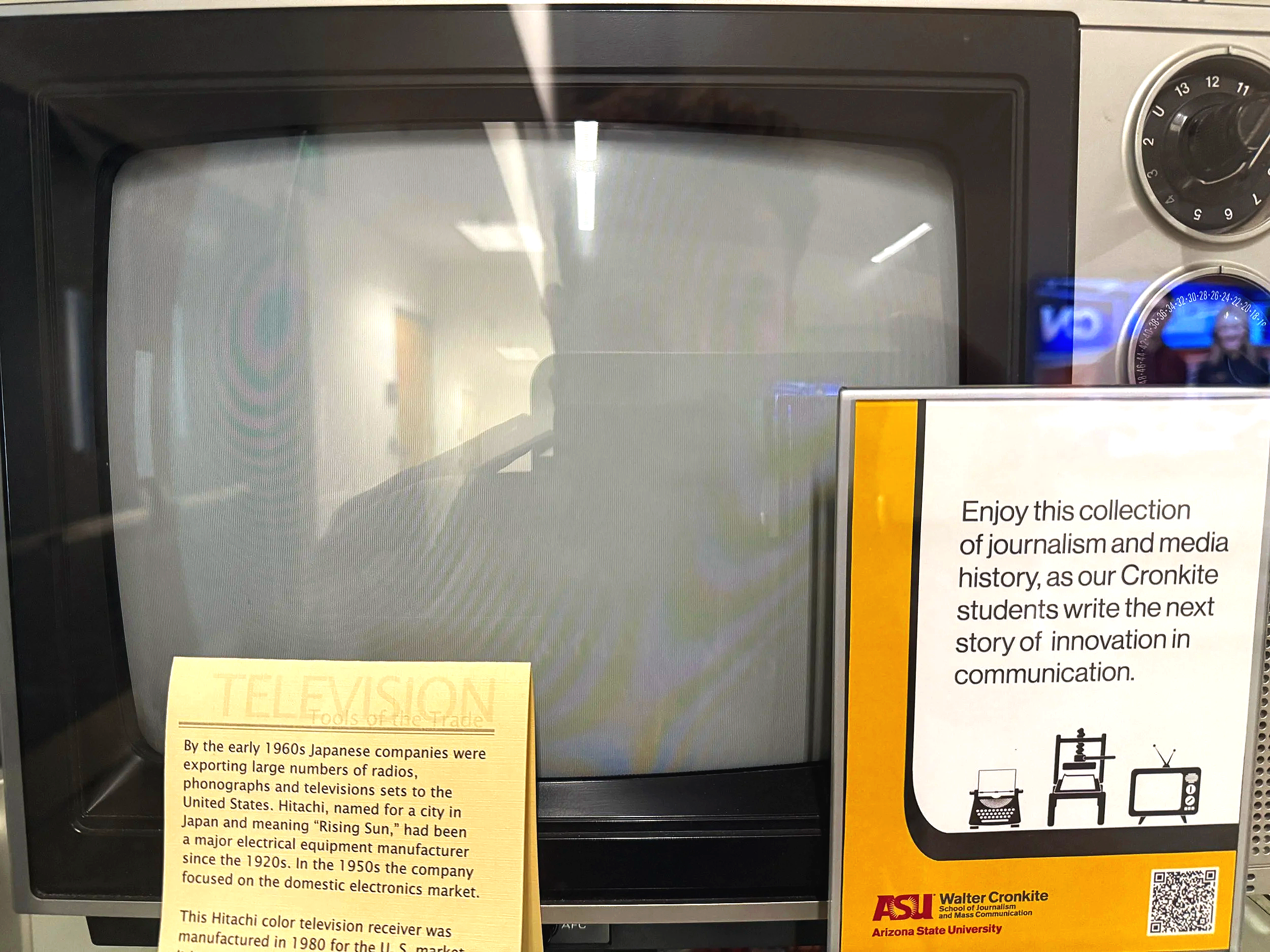 The old TV set where people would watch the daily news.