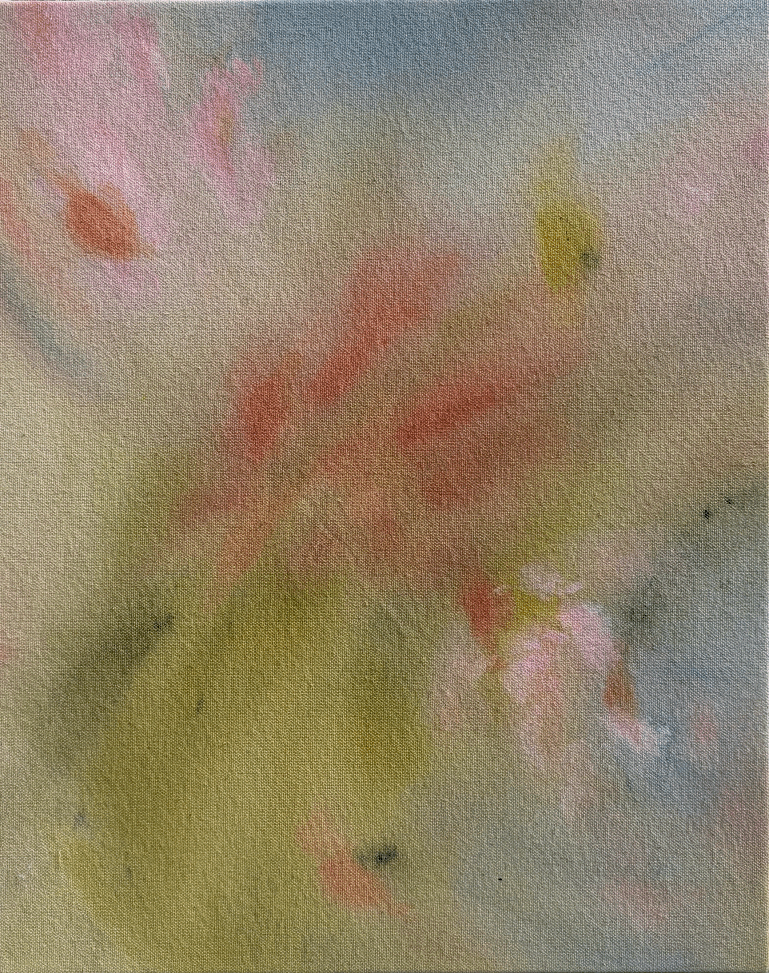 "Burst," acrylic on raw canvas, 12 x 15 in, available