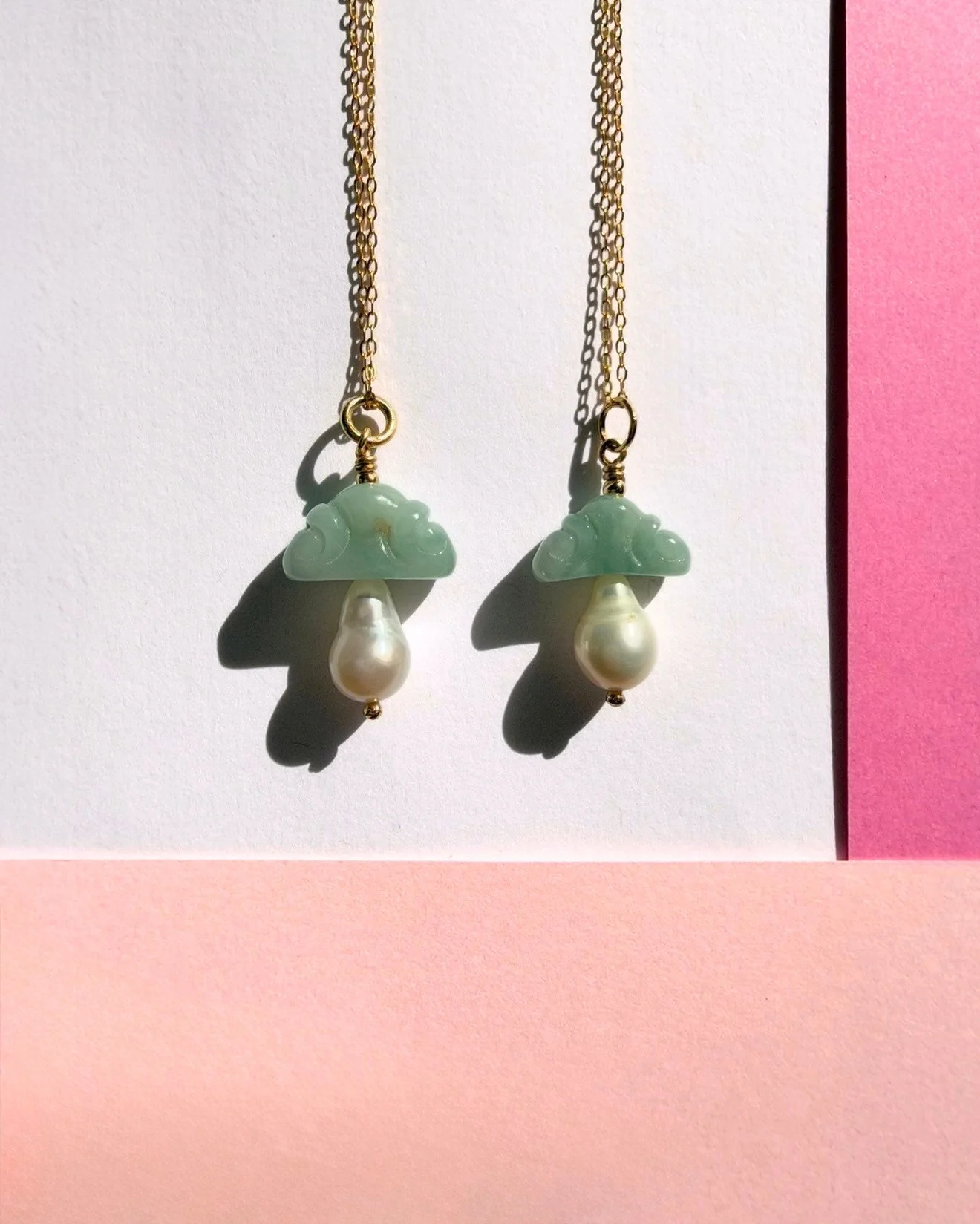 Pearl x Jade Ruyi Cloud “Mushroom” Necklace 14/20 GF