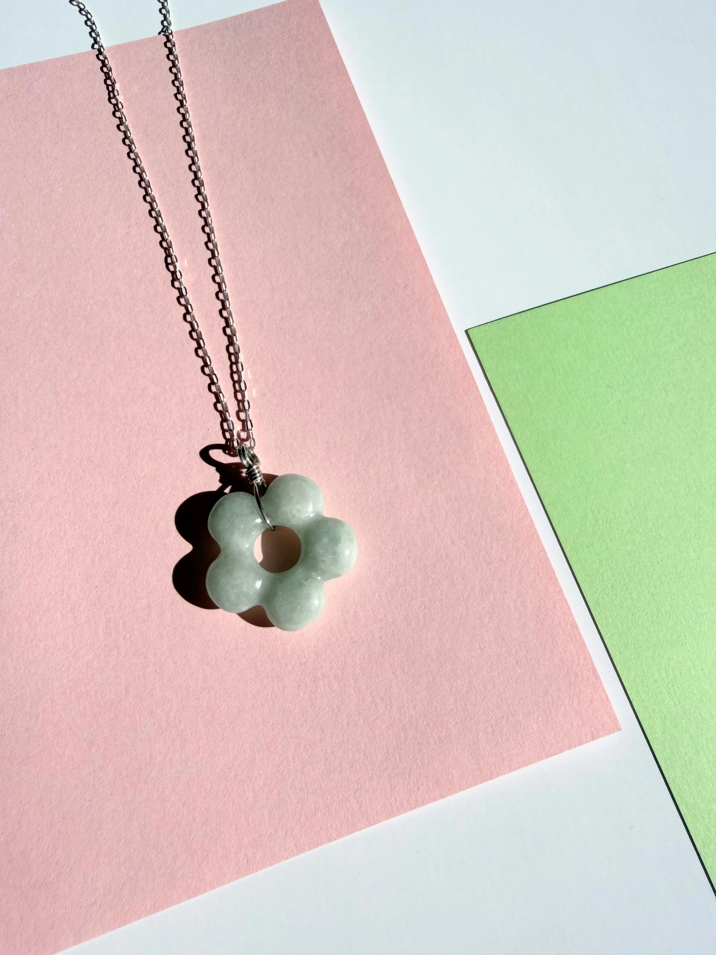 Big Mochi Flower Charm Necklace