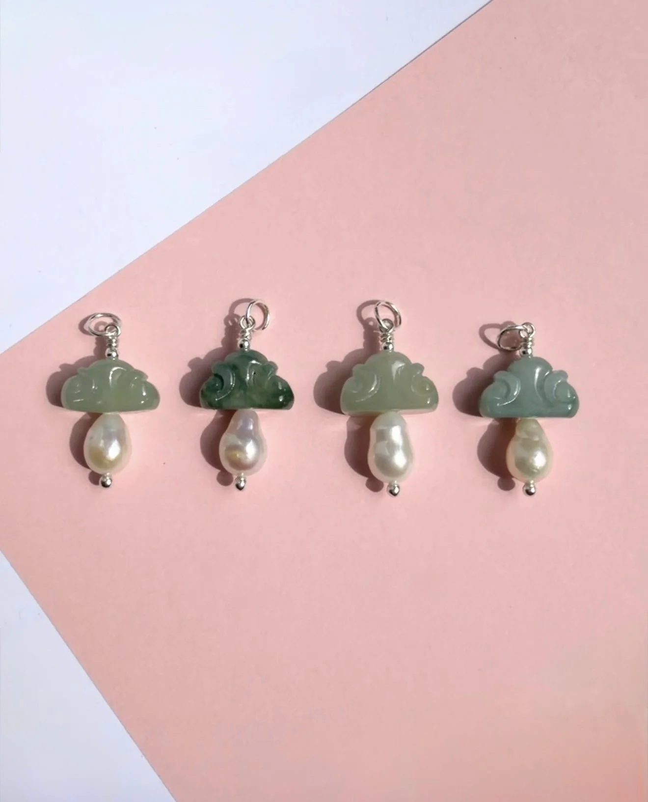 Pearl x Jade Ruyi Cloud “Mushroom” SS925 Charm