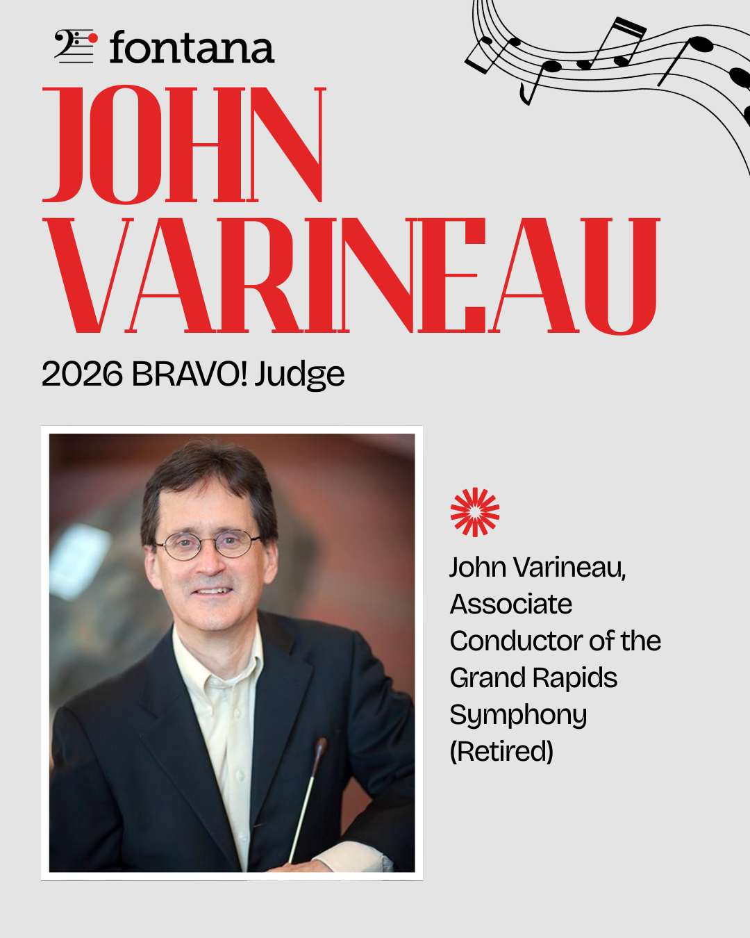 BRAVO! 2026 judge John Varineau biography Instagram and Facebook graphic.
