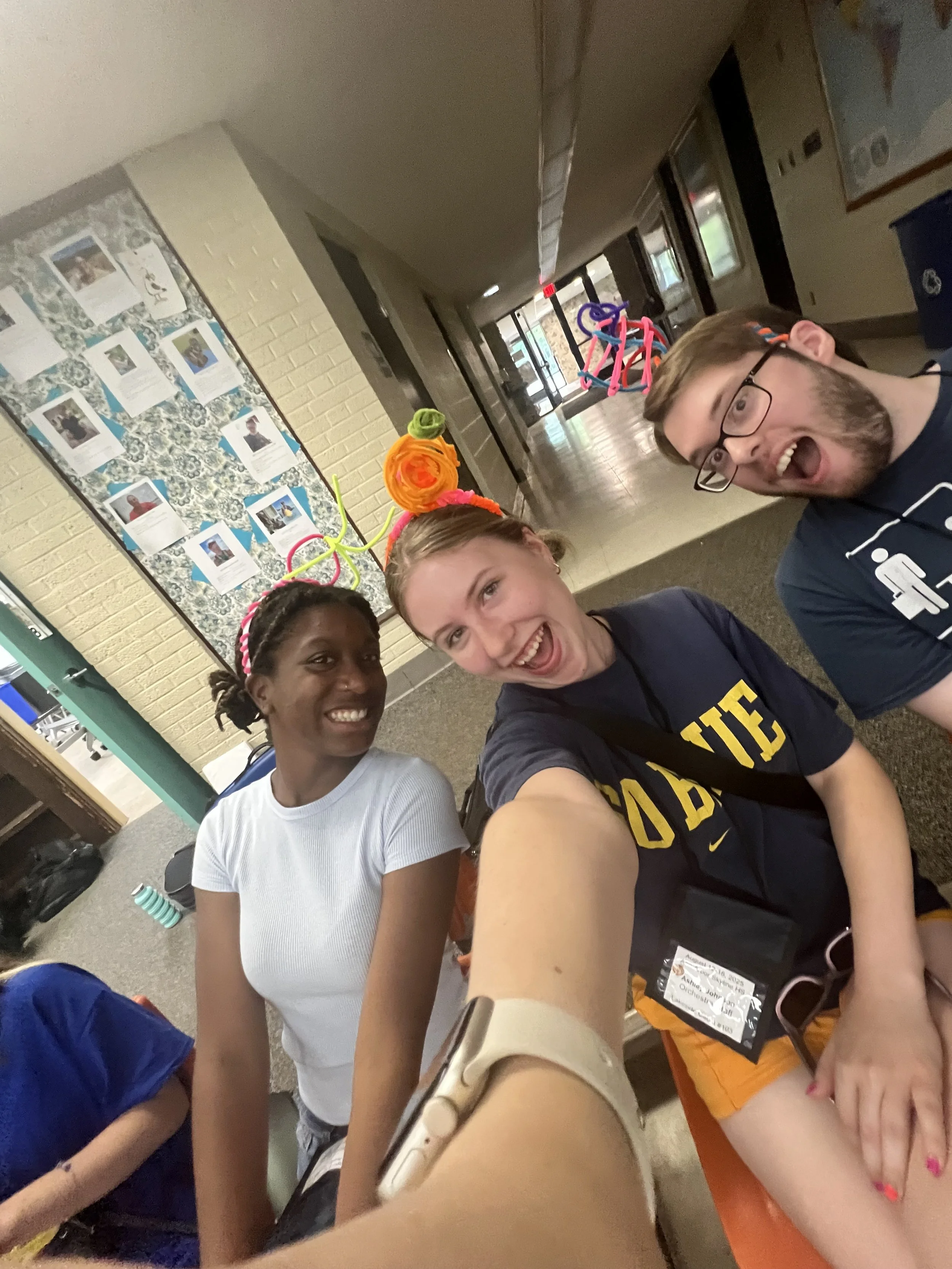 Skyline Orchestra Summer Camp at Interlochen Center for the Arts Camp. Counselors at group bonding activity time.