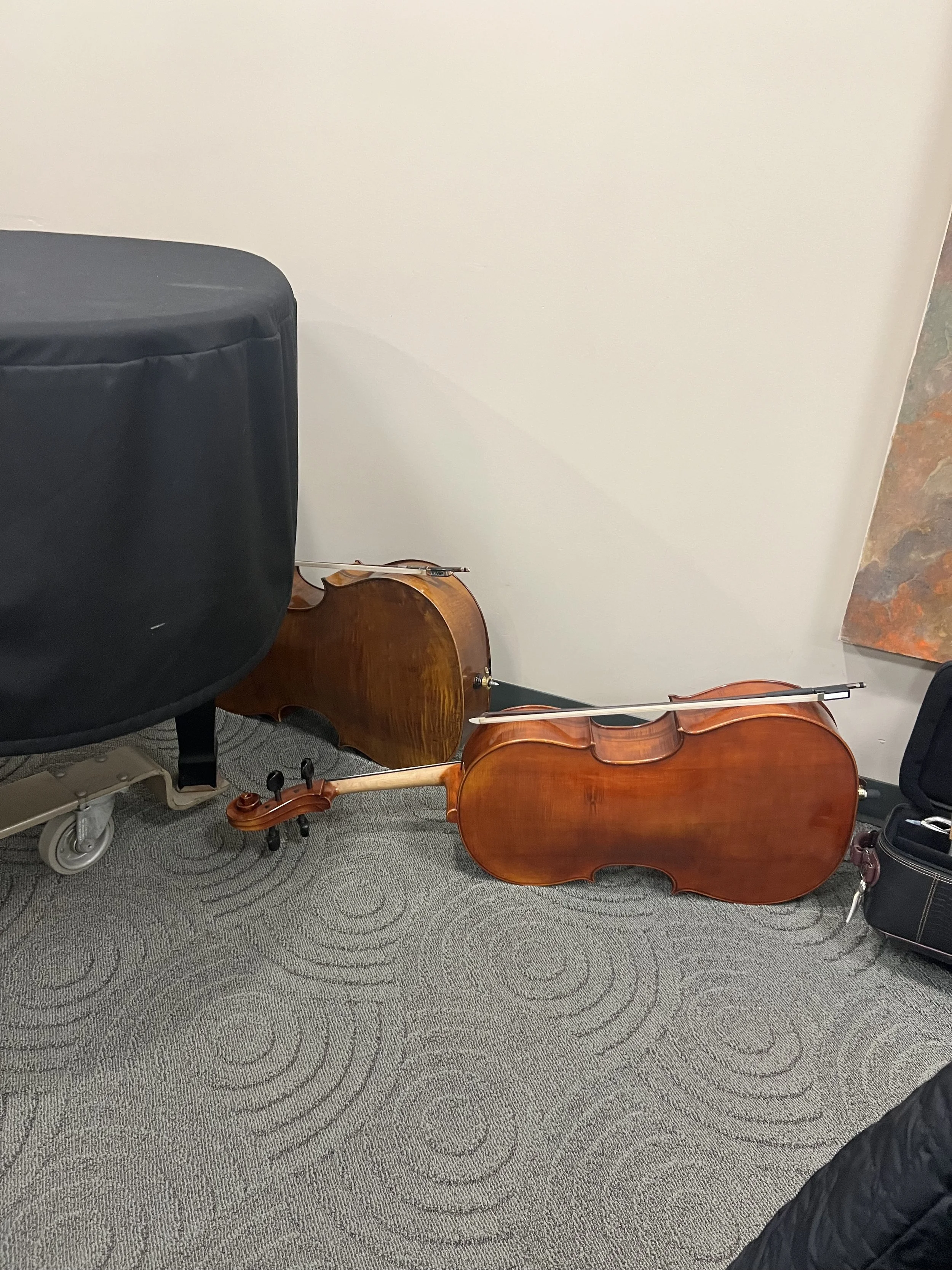 Madelynn Moore Senior Composition recital backstage. 