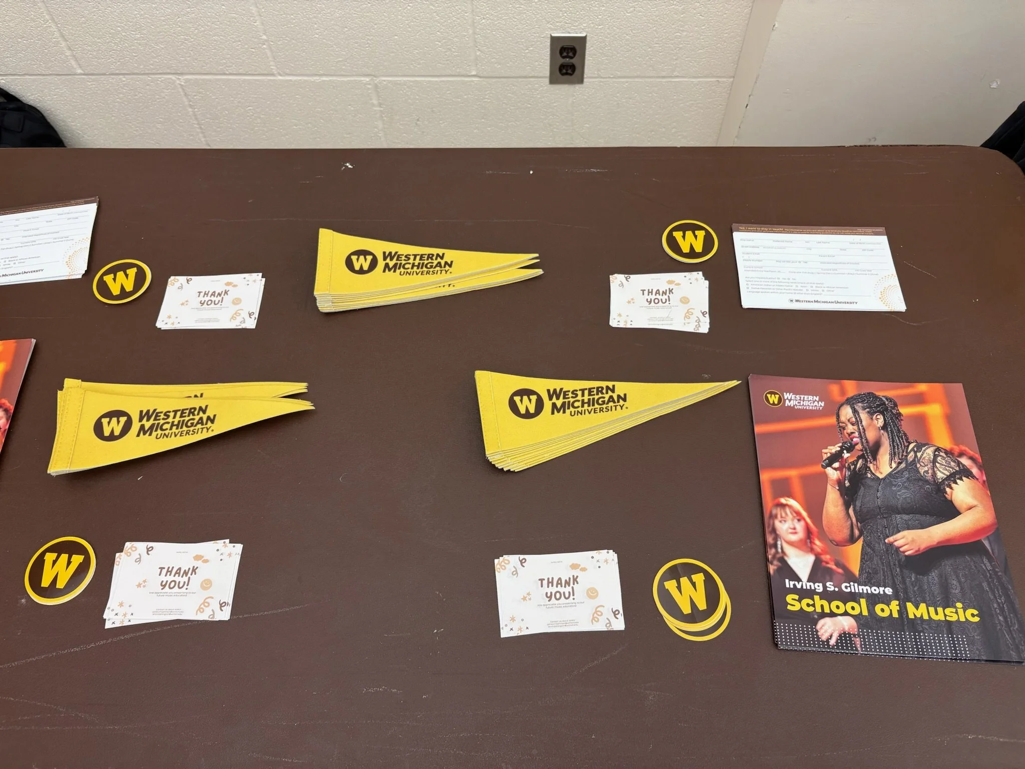 East Kentwood High School’s ABC (Anything But Classical) Orchestra WMU goodies as a “thank you” for presenting to us!