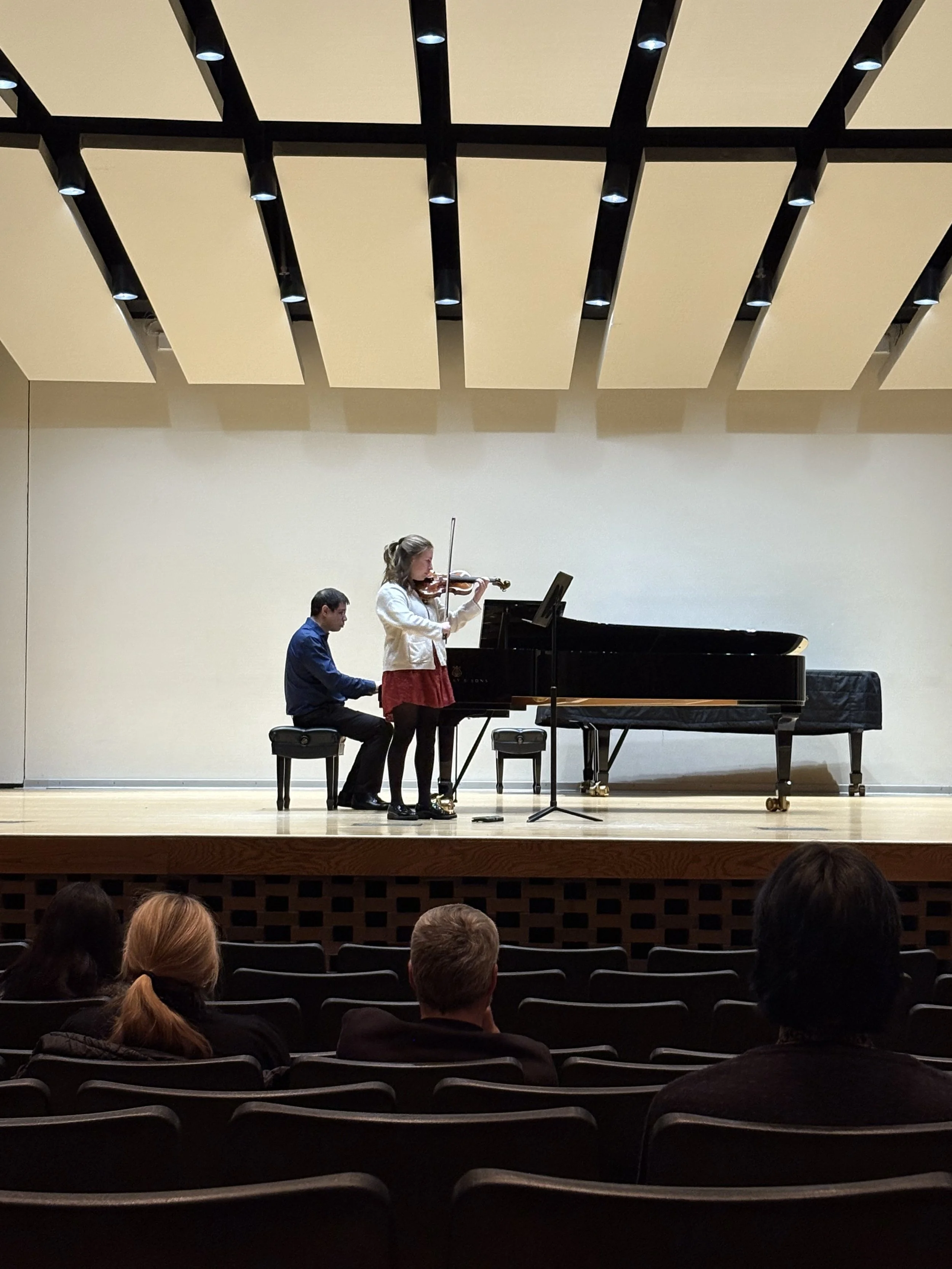 Junior year at WMU violin studio recital. Performing Bach Violin Concerto in A Minor and Sicilian by Paradis, accompanied by Mark Portolese.