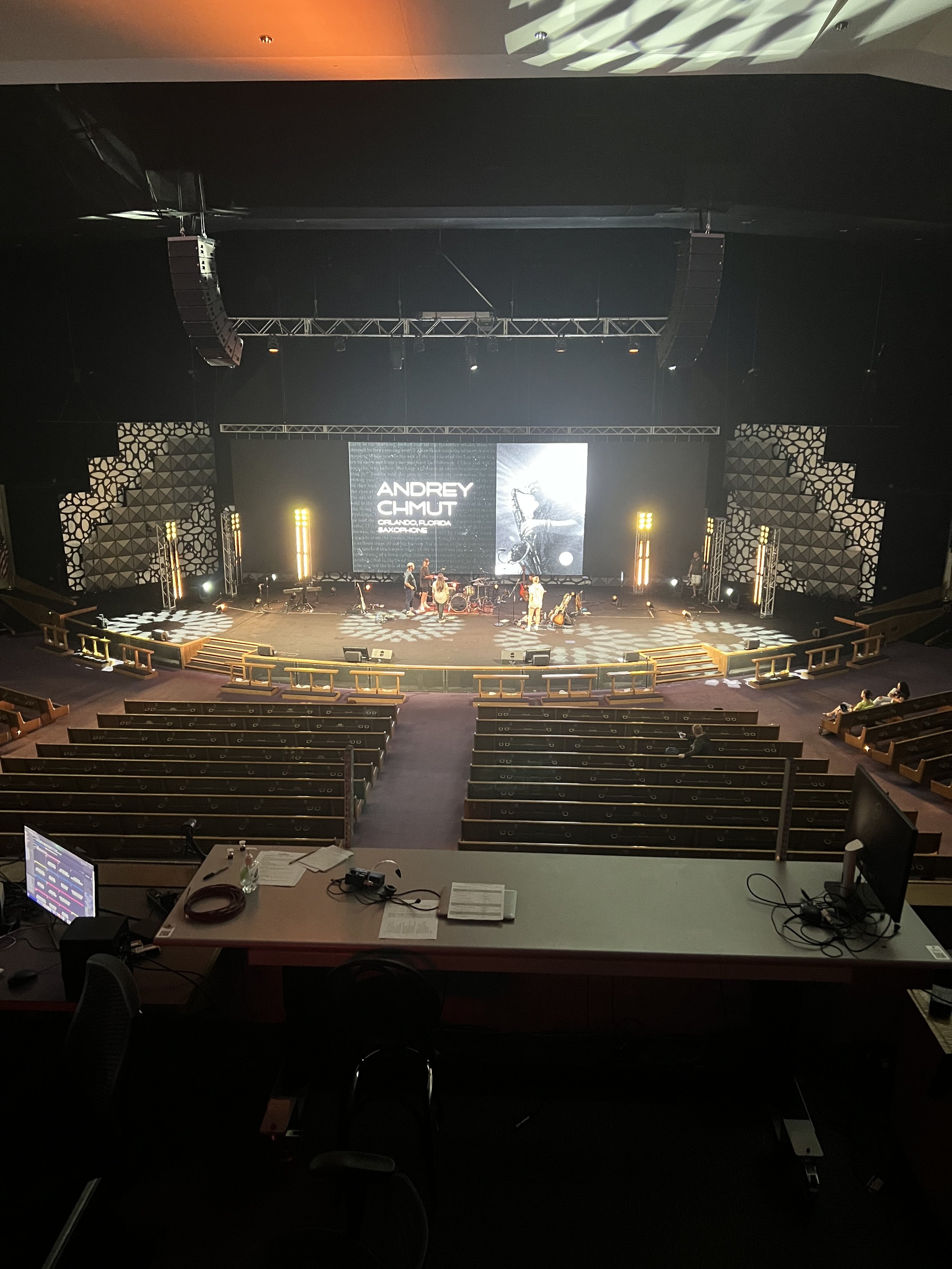 Central Wesleyan Church 2024 Waters Edge Worship night at the tech booth.