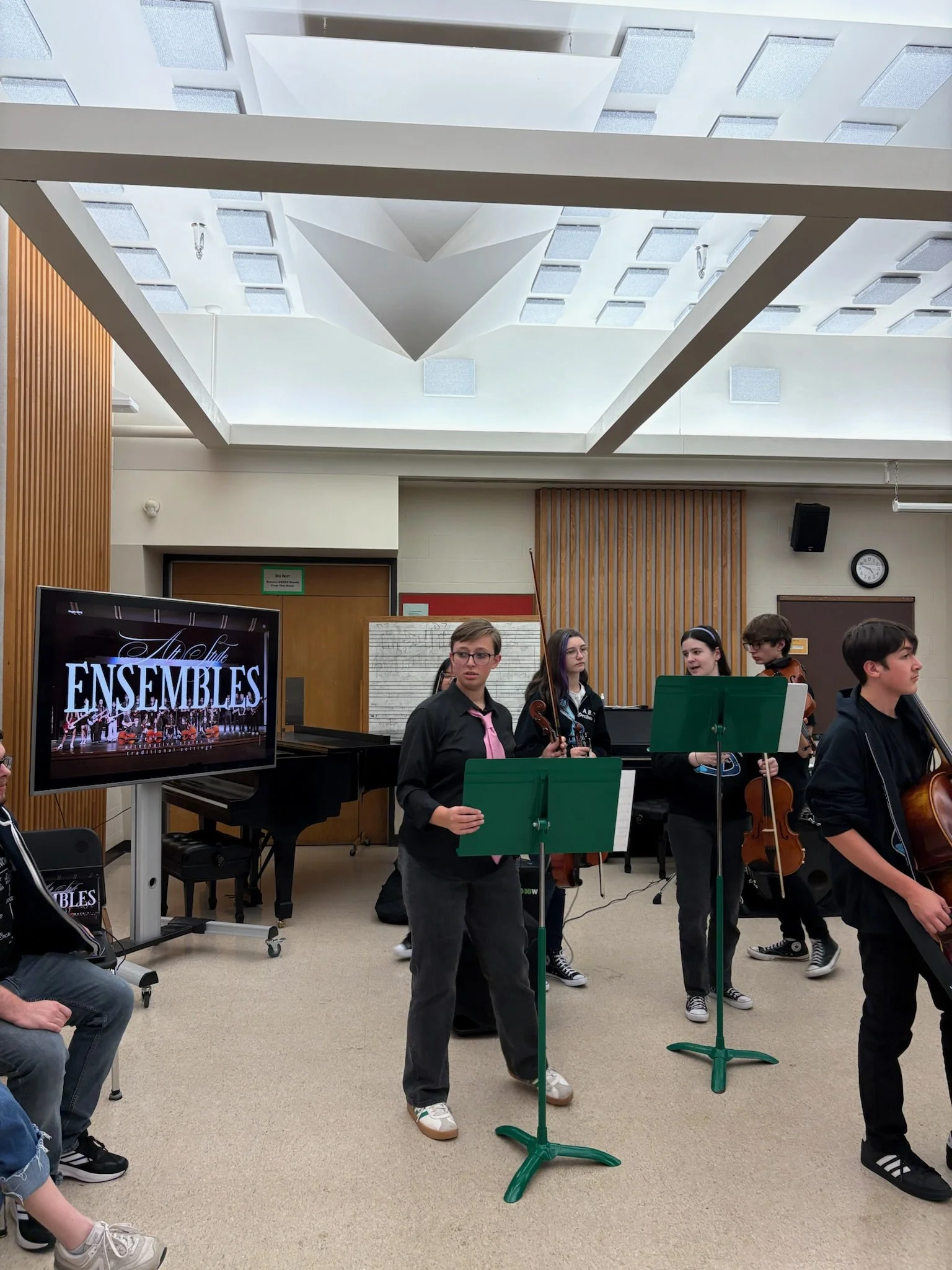 East Kentwood High School’s ABC (Anything But Classical) Orchestra giving a presentation at WMU.