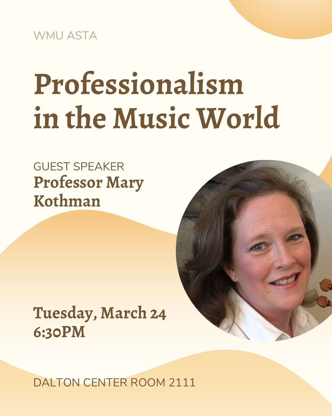 Instagram graphic for guest speaker Professor Mary Kothman.