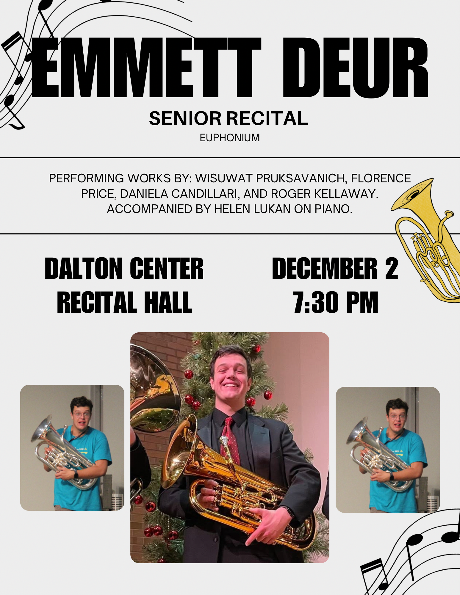 Emmett Deur Senior Recital, Euphonium.