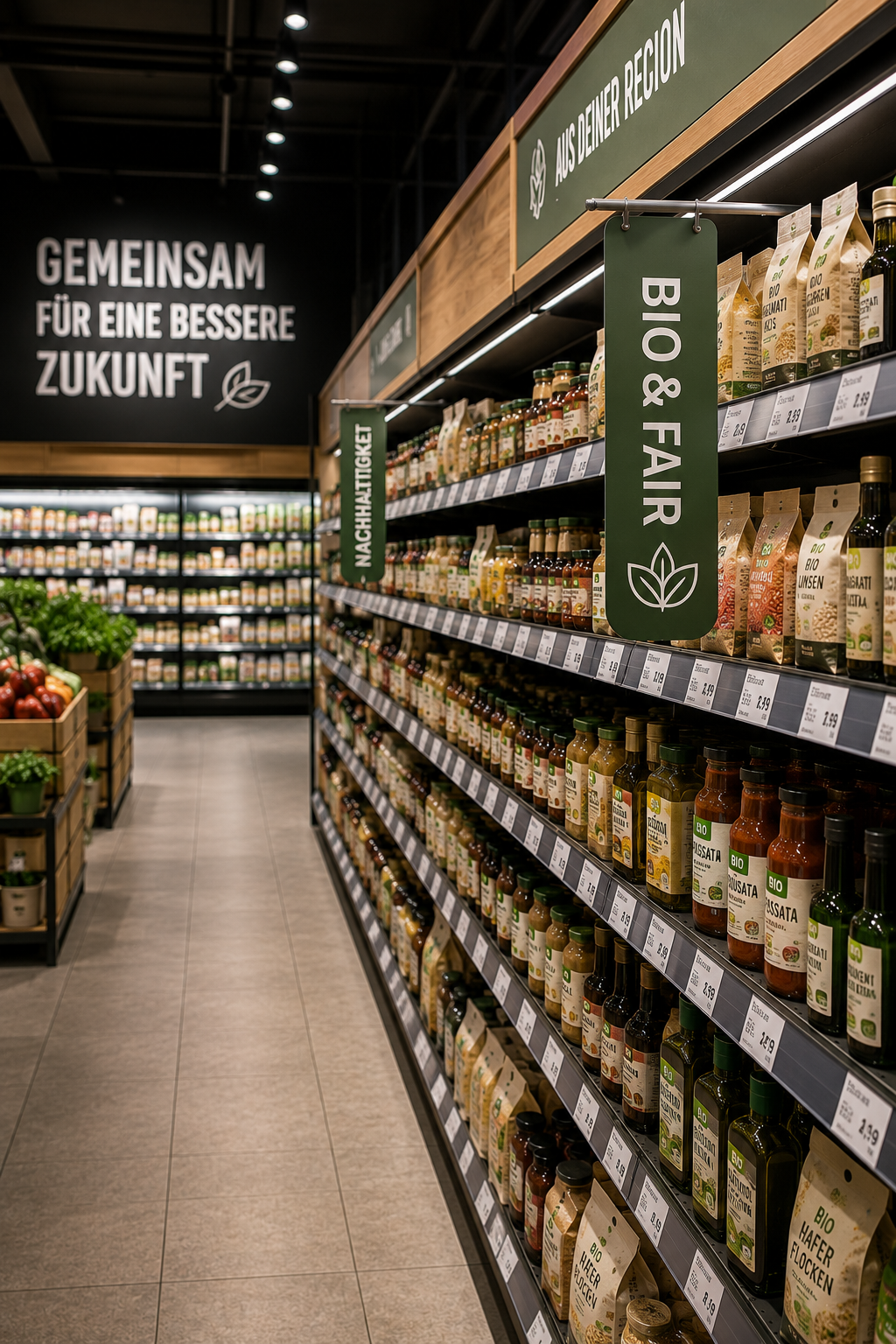 Lebensmittelprodukte im Supermarkt als Symbol für Händleranforderungen, Retail Readiness und den Markteintritt in den europäischen und DACH Einzelhandel.