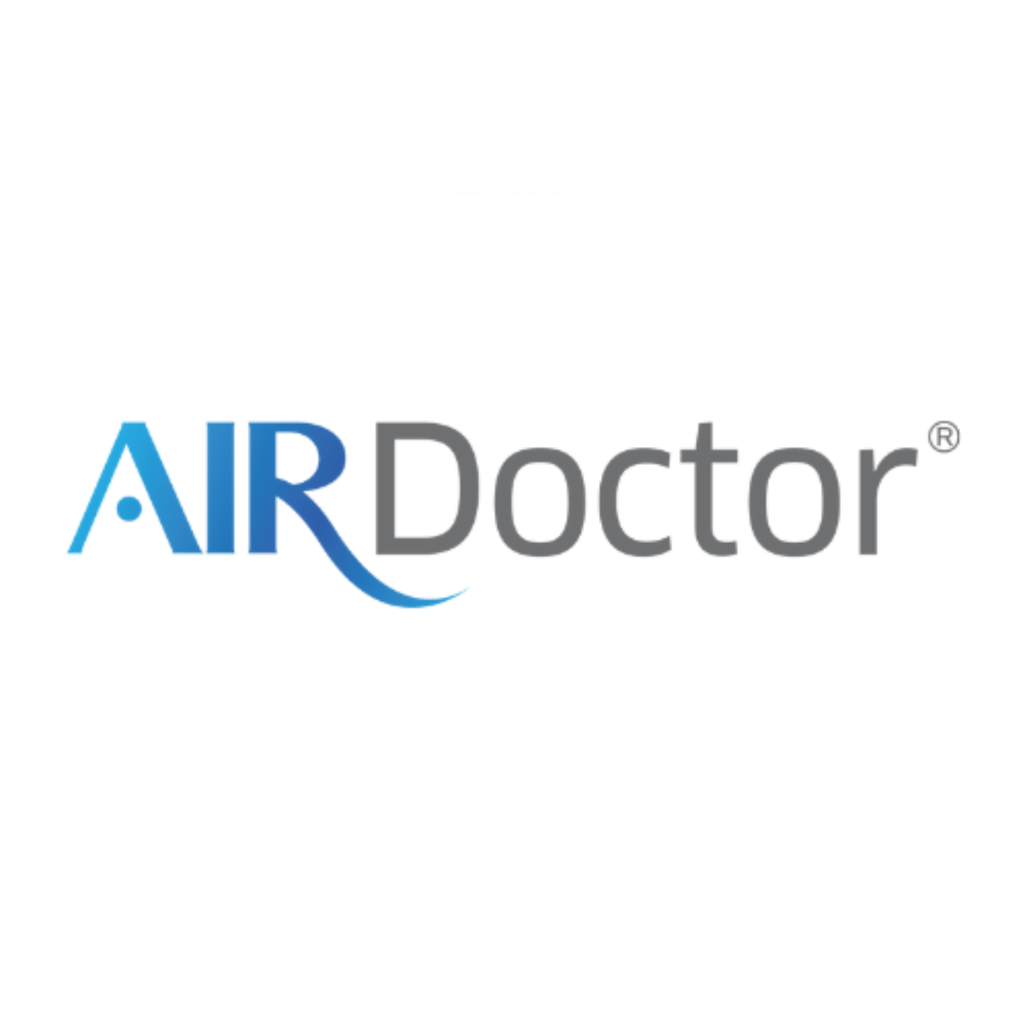 Logo of AIr Doctor with stylized blue swoosh.