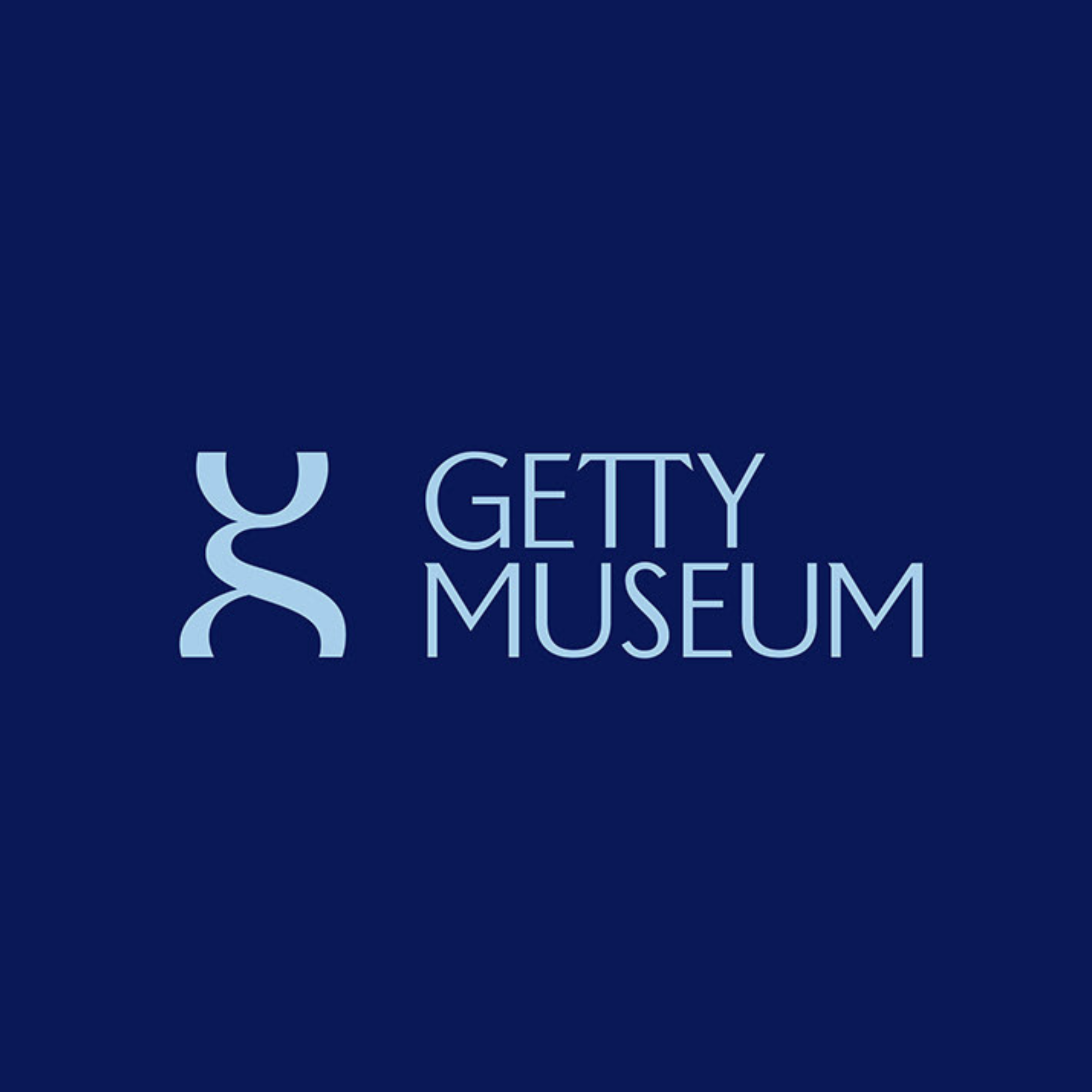 The Getty Museum logo with a blue background and white text.