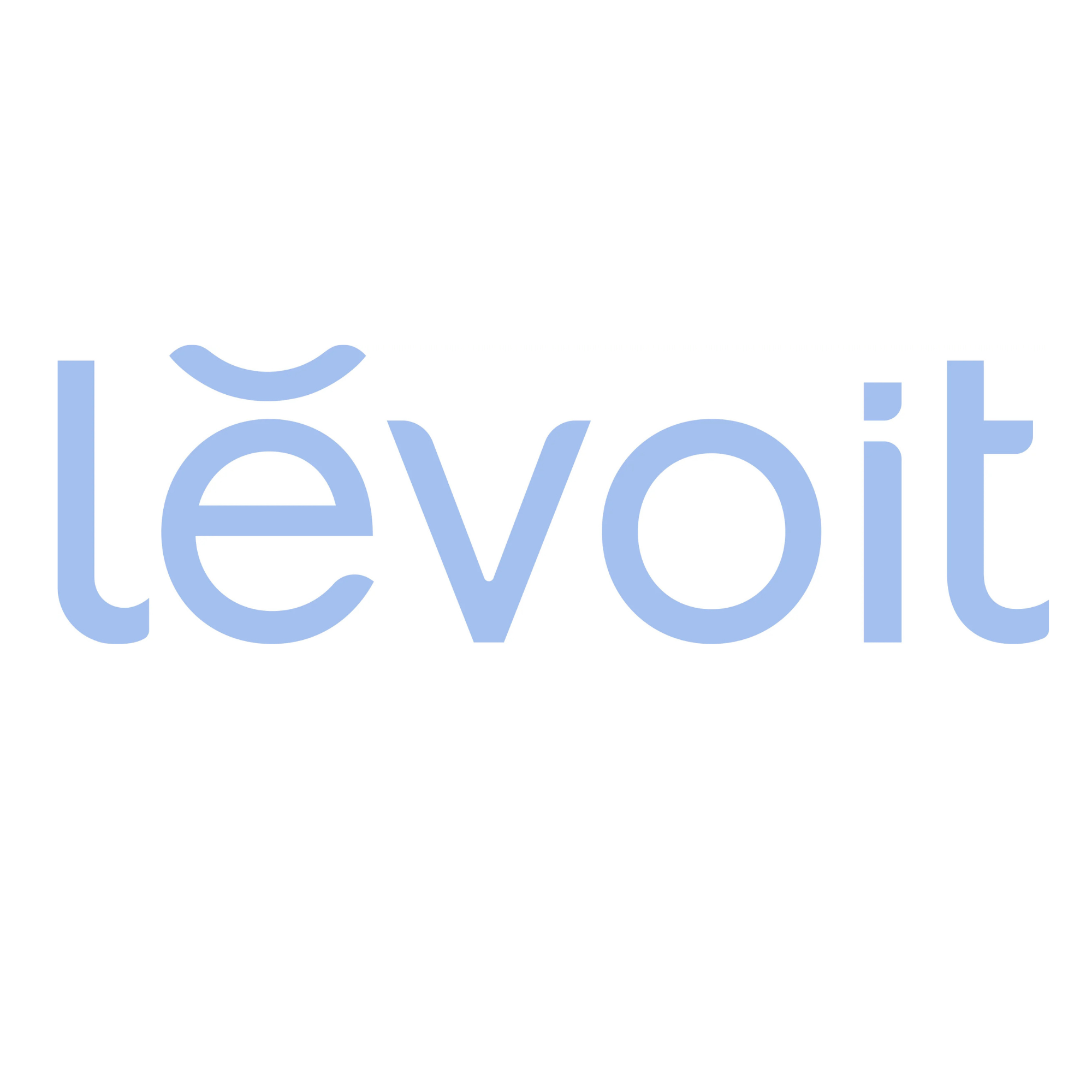 Close-up of a large, bold, light blue text that says 'Love' on a white background.
