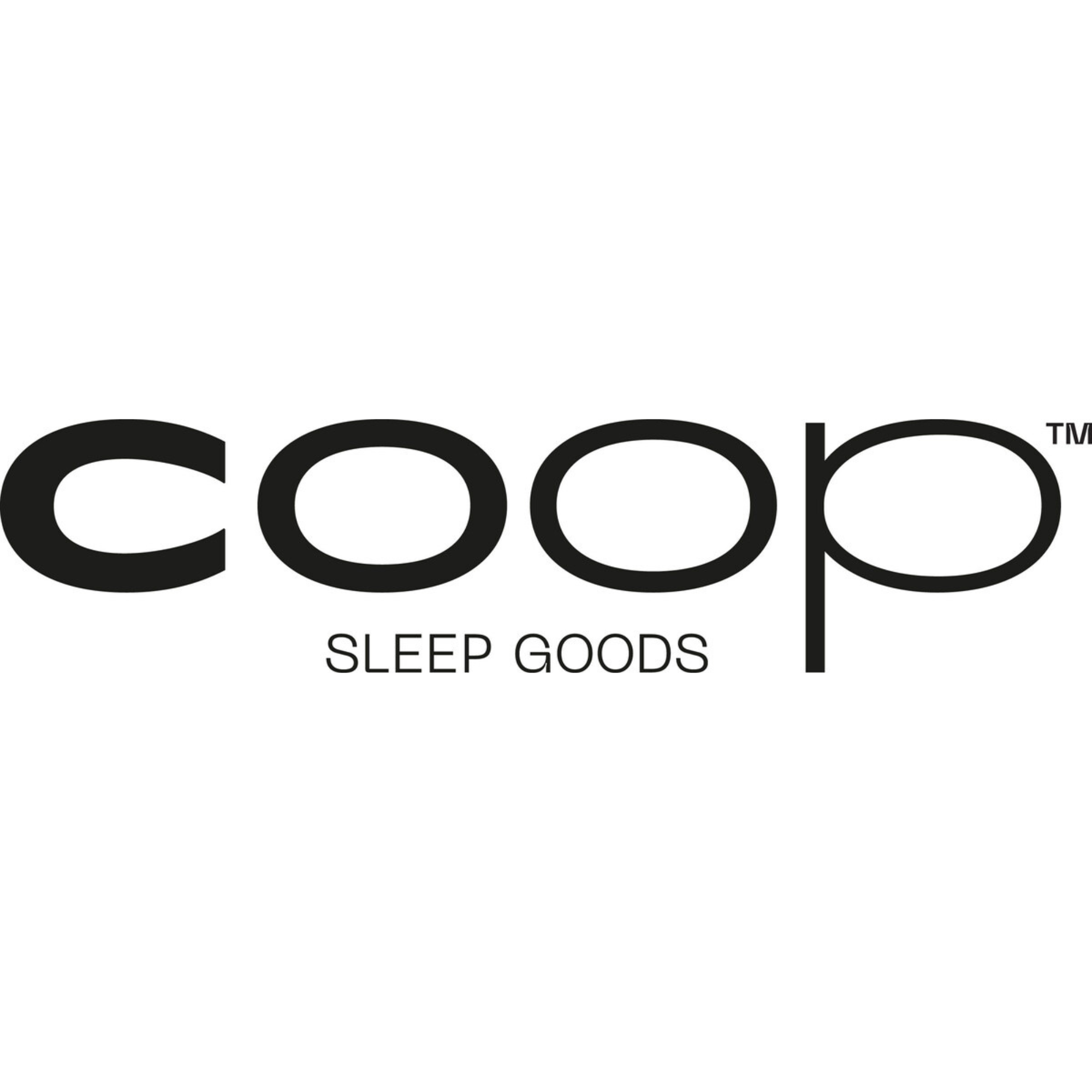 Close-up of a logo with the words "Sleep Goods" underneath.