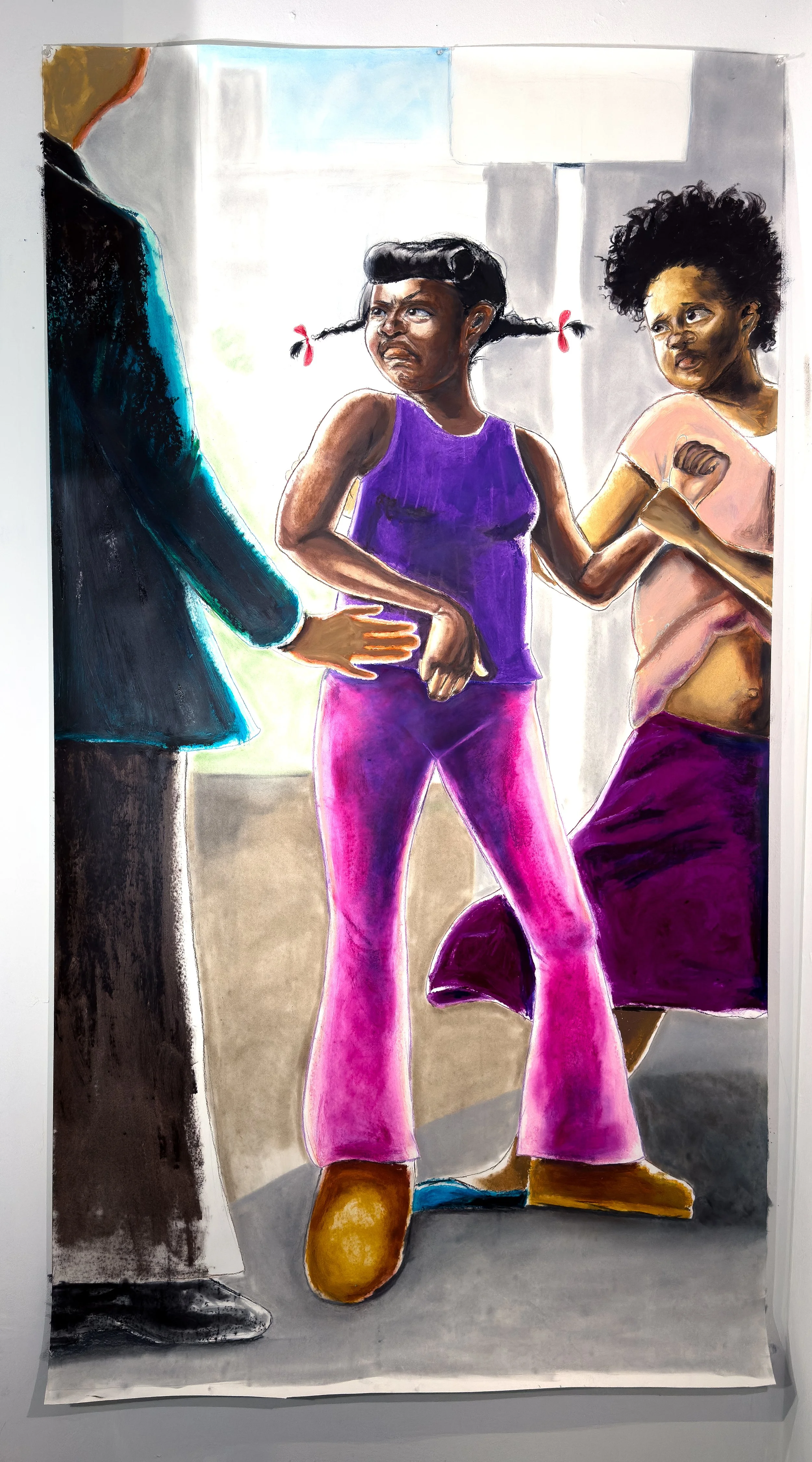 “Your husband will love your legs” or Jezabel learns to pick her battles, 2026

Oil pastel, colored pencils and pan pastels on paper
77 x 41.5” in