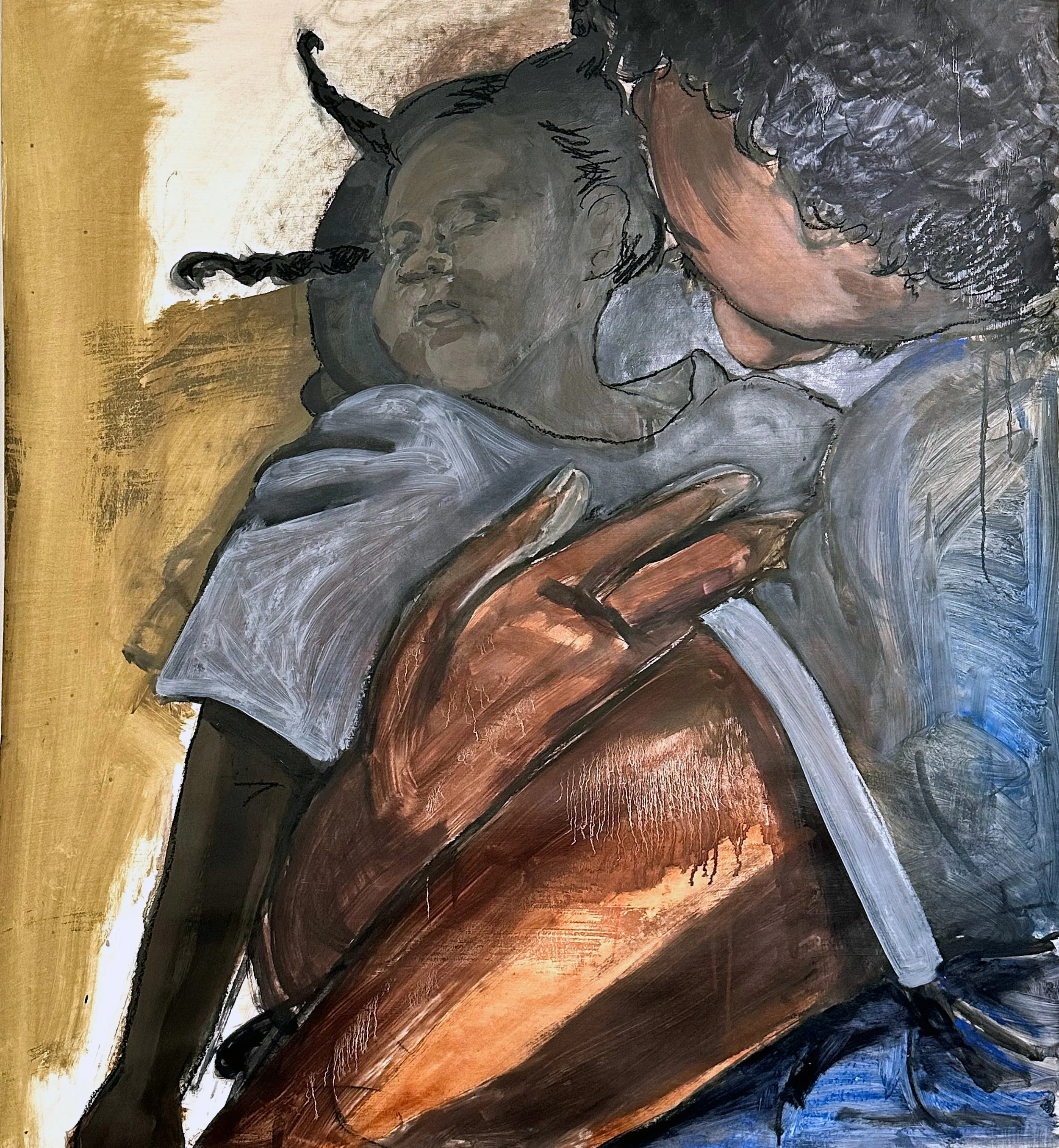 Self portrait as La Pieta, 2025

Oil and oil pastel on paper
40 x 36" in