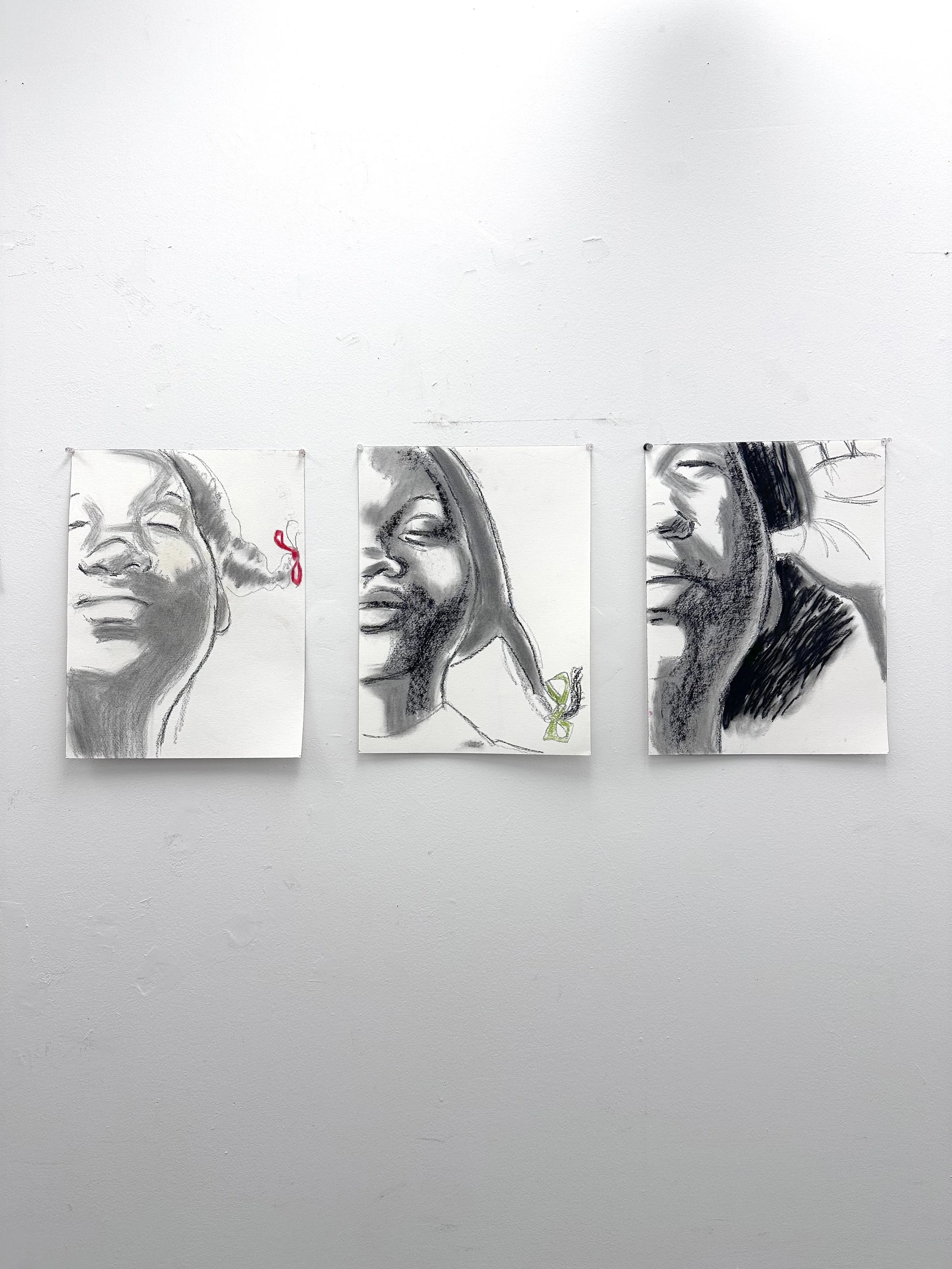 Untitled (three girls), 2025
charcoal, graphite and pastel on paper
