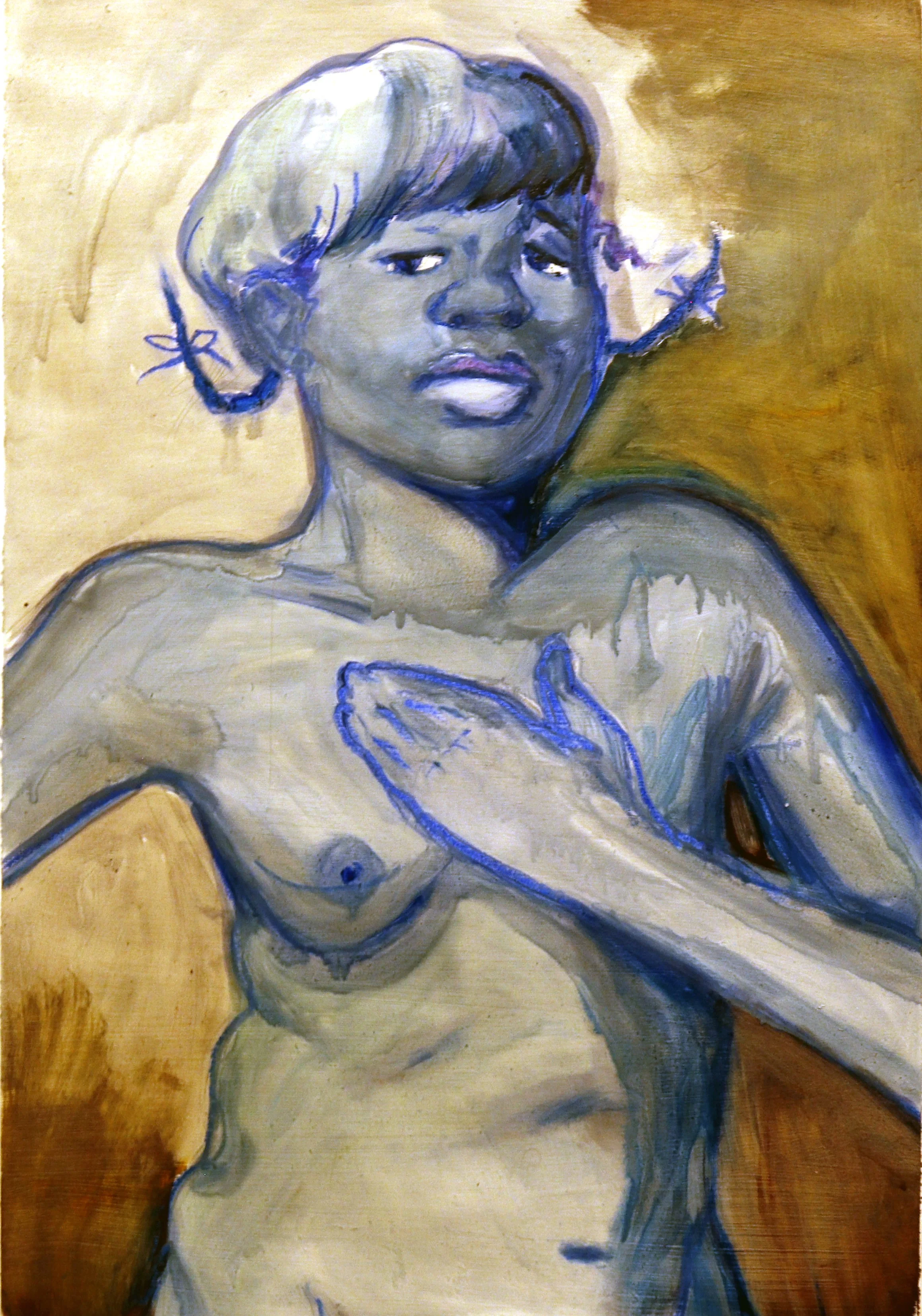 Trying to find God: Coal Black as a Ghost, 2024

Oil on paper
24" x 18" in